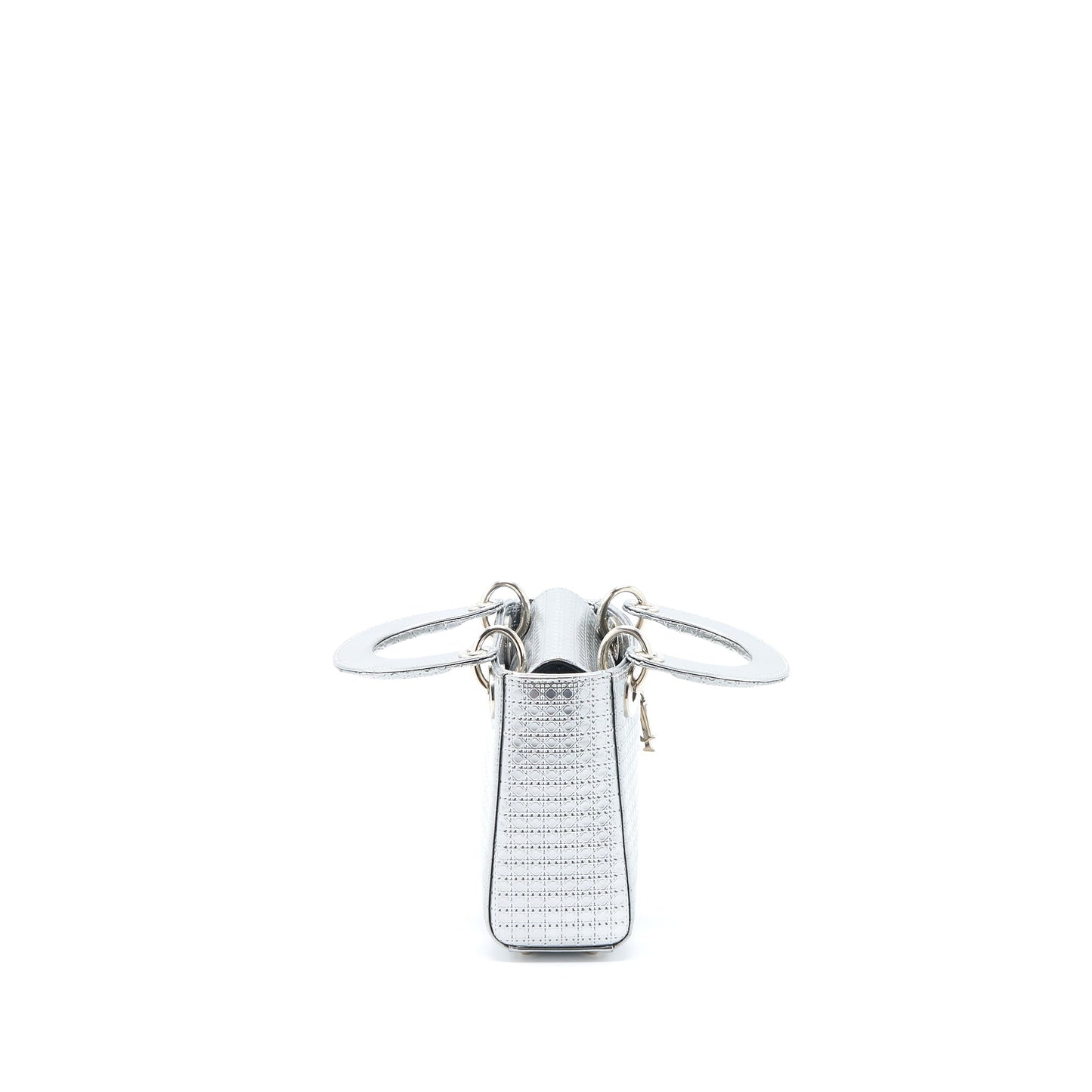Luxury Dior Mini Lady Luxury Dior Patent Metallic Silver SHW