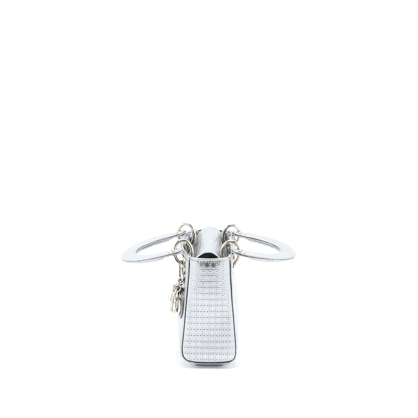 Luxury Dior Mini Lady Luxury Dior Patent Metallic Silver SHW