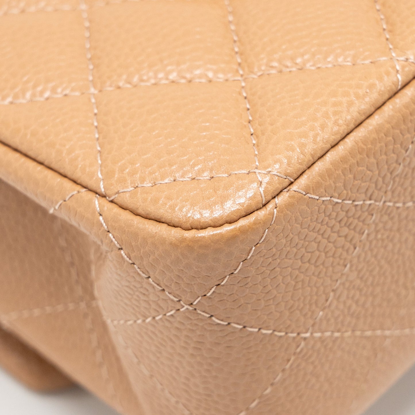 Chanel Medium Classic Double Flap Bag Caviar Dark Beige LGHW