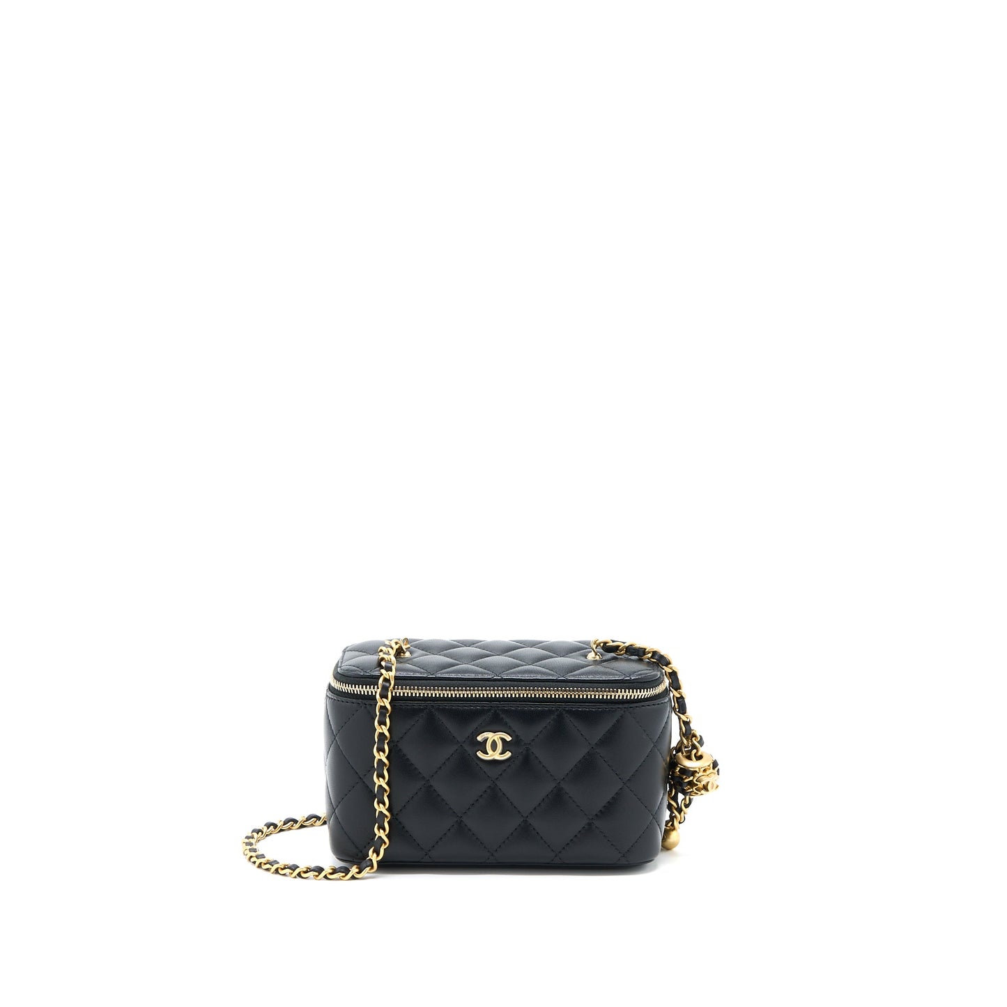 Chanel Pearl Crush Long Vanity Lambskin Black Brushed GHW