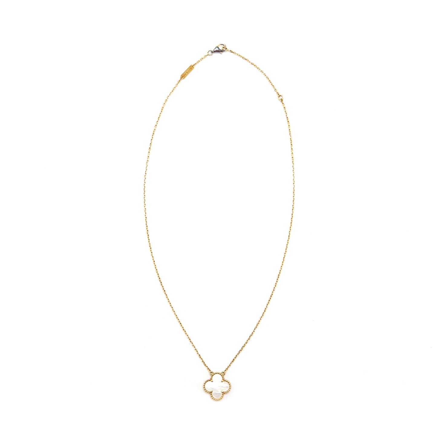 Van Cleef & Arpels Vintage Alhambra Pendant Yellow Gold White Mother-of-pearl