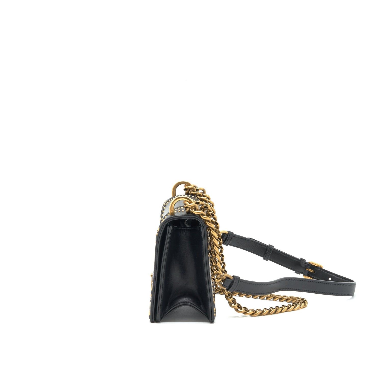 Luxury Dior Small Studded Luxury Diorama Black GHW