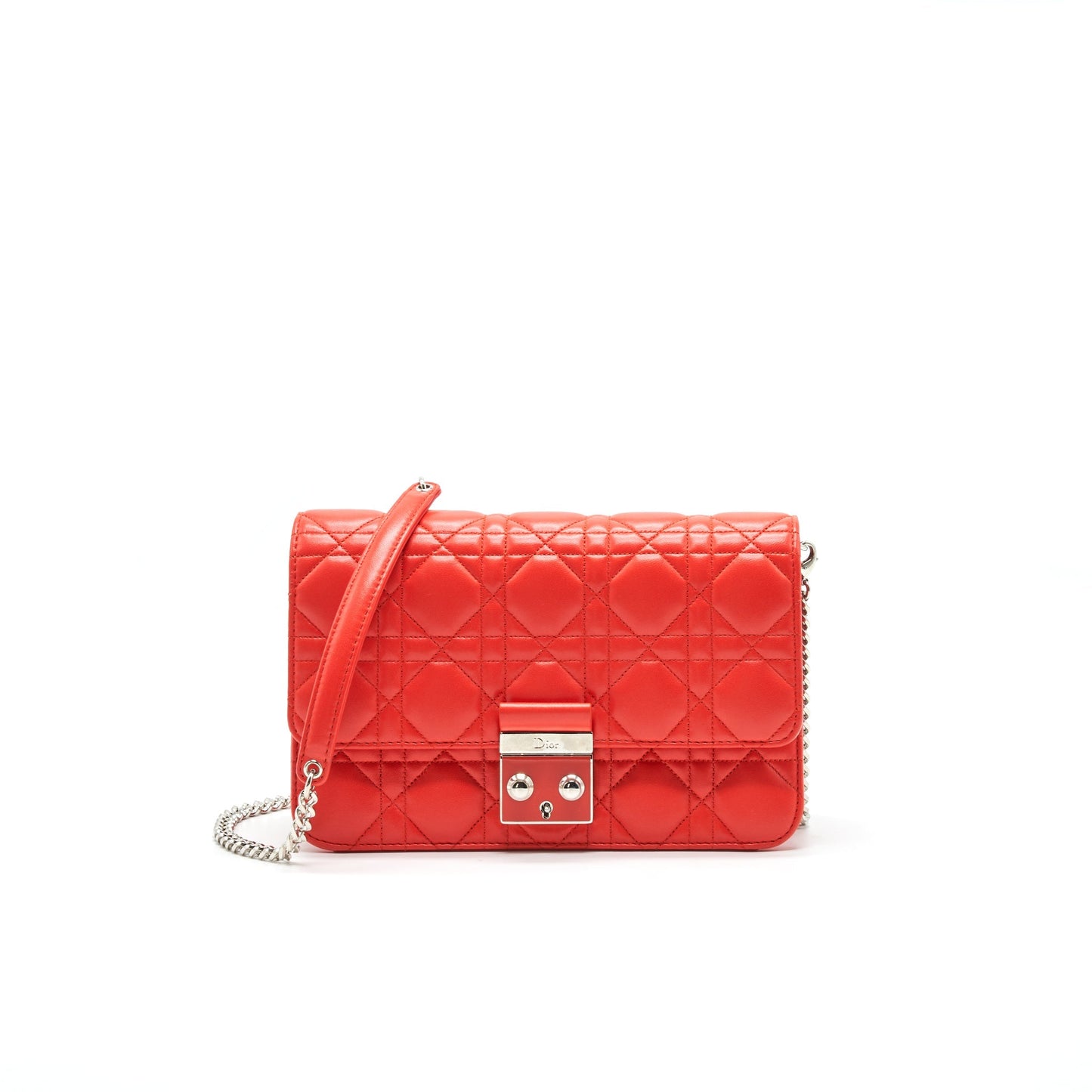 Luxury Dior Miss Luxury Dior Pouch with Chain Poppy Orange