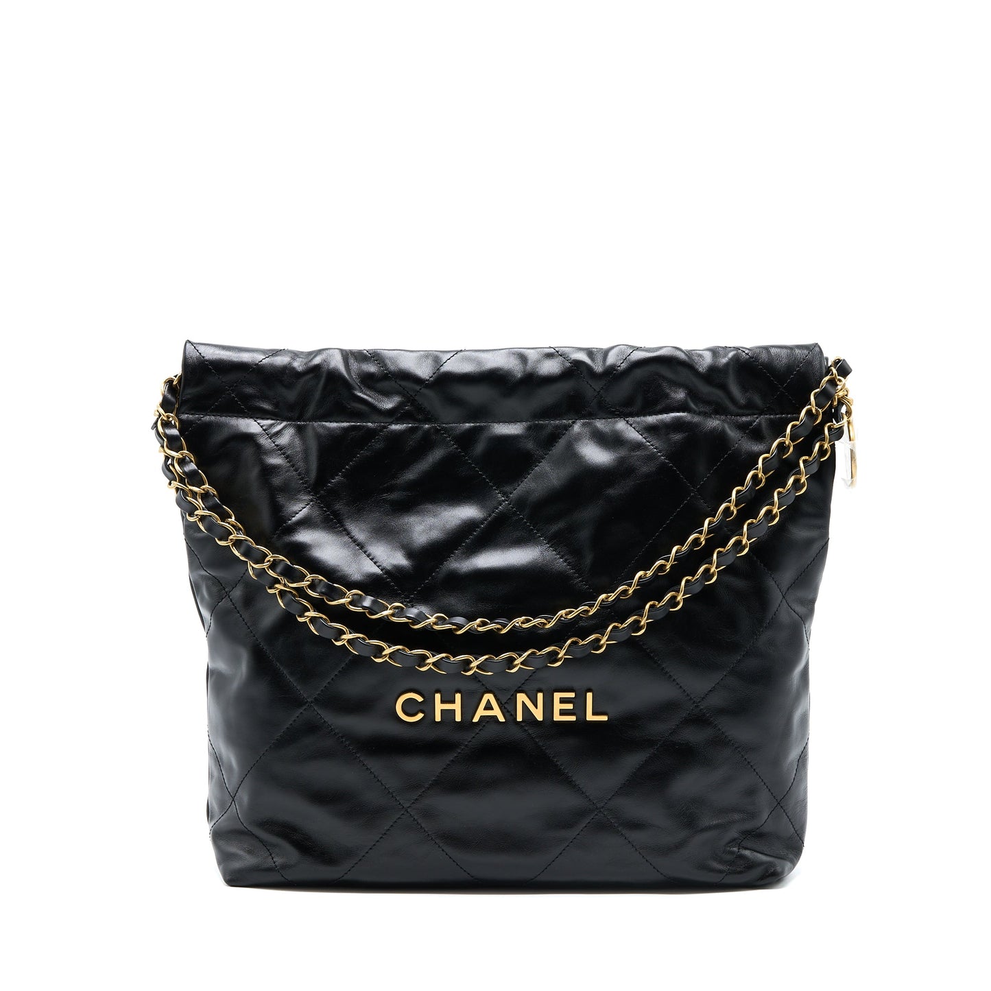 Chanel Small 22 Bag Shiny Calfskin Black GHW (Microchip)
