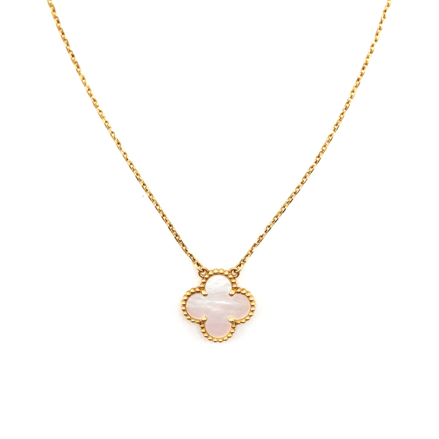 Van Cleef & Arpels Vintage Alhambra Pendant Yellow Gold White Mother-of-pearl