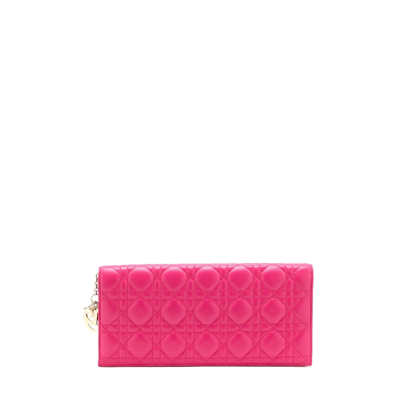 Luxury Dior Cannage Quilted Lady Luxury Dior Chain Clutch Lambskin Pink LGHW