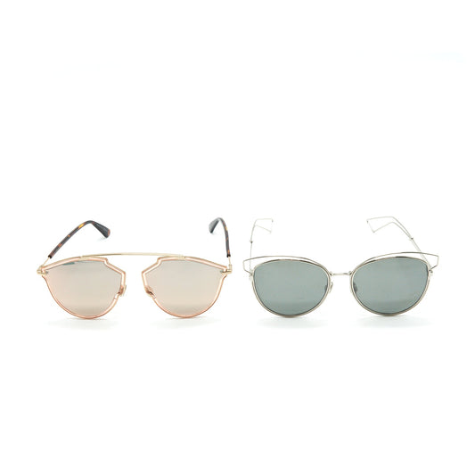 Christian Luxury Dior So Real Rise Sunglasses Pink Gold And Silver Sell in a set