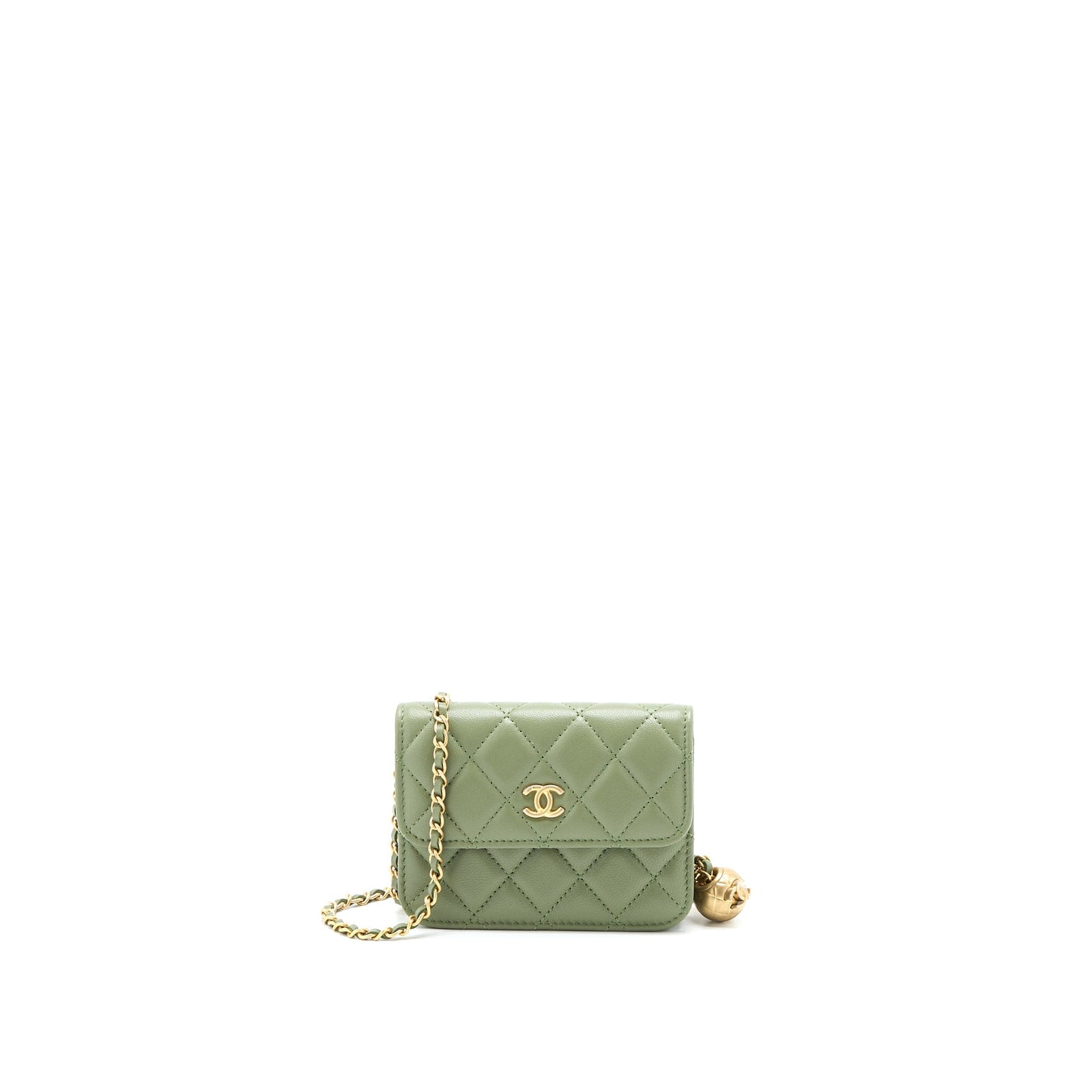 Chanel Pearl Crush Mini Flap Bag Lambskin Green GHW