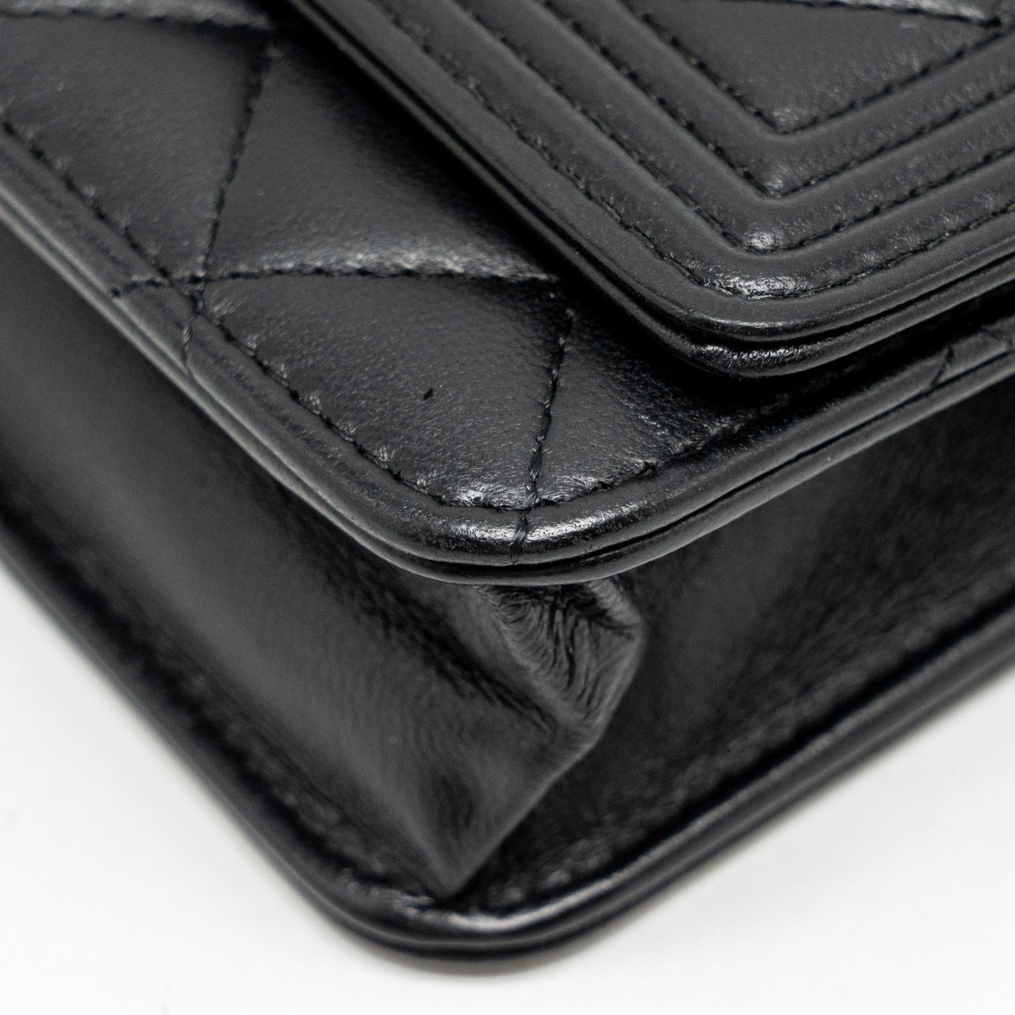 Chanel Boy Wallet on Chain Lambskin Black GHW