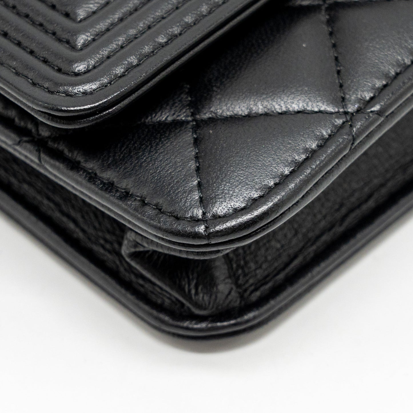 Chanel Boy Wallet on Chain Lambskin Black GHW