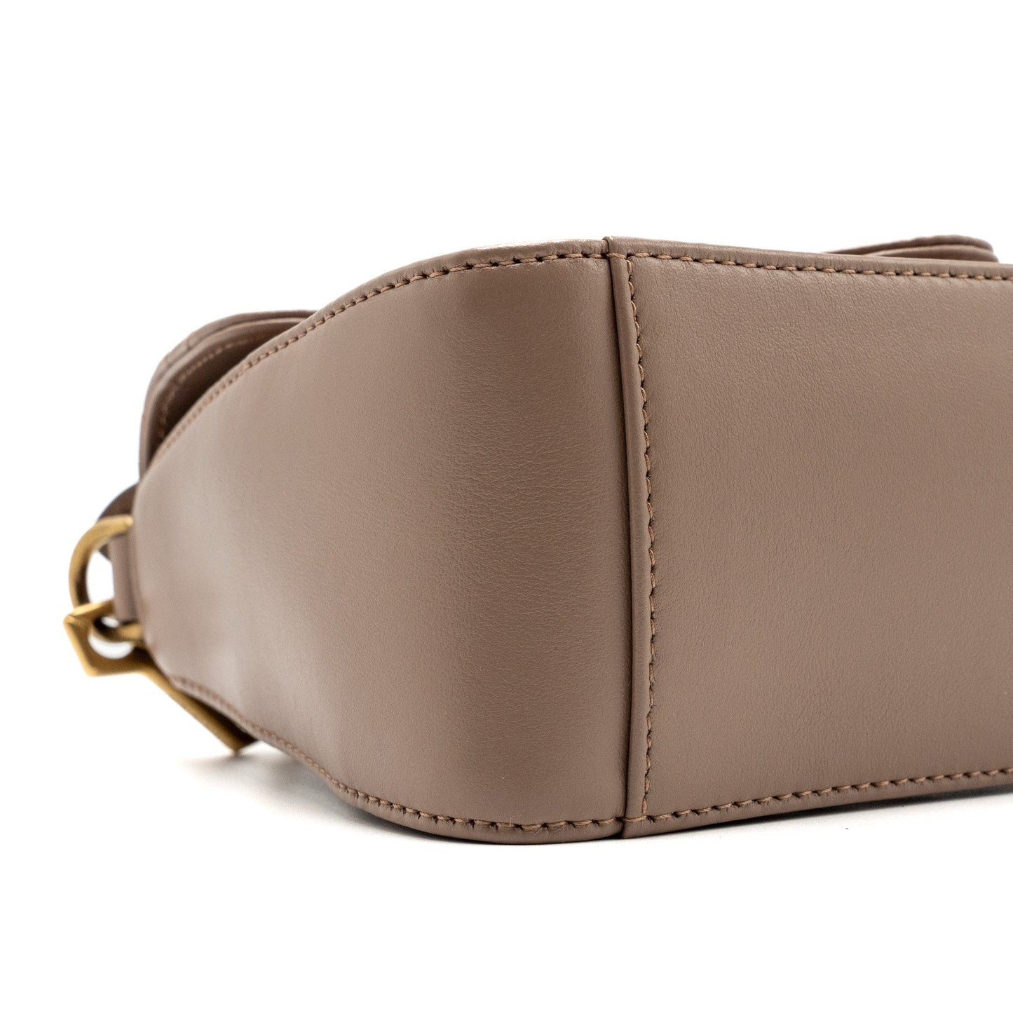 Gucci GG Marmont Mini Top Handle Bag Leather Dark Beige GHW