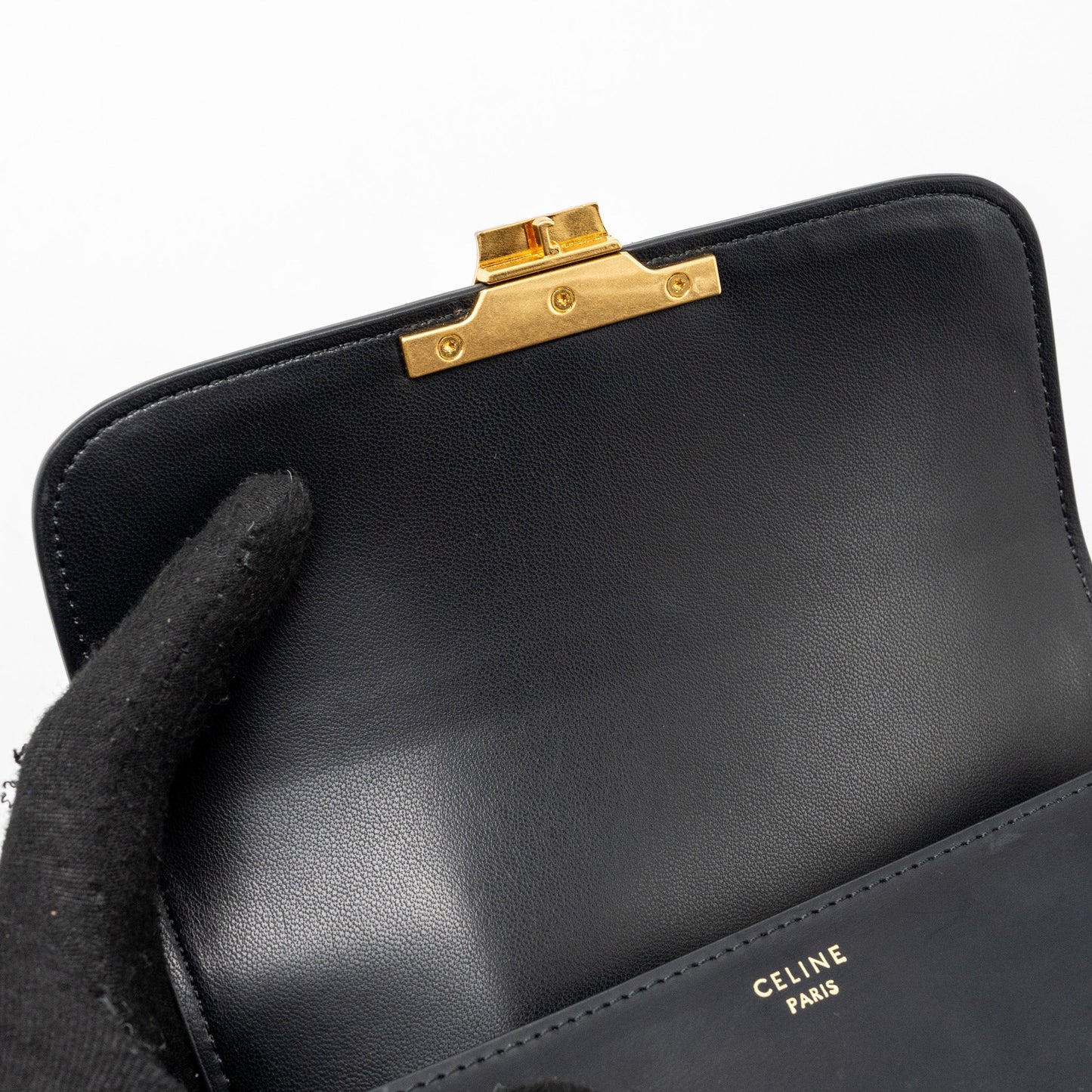 Celine Teen Triomphe Bag Calfskin Black GHW