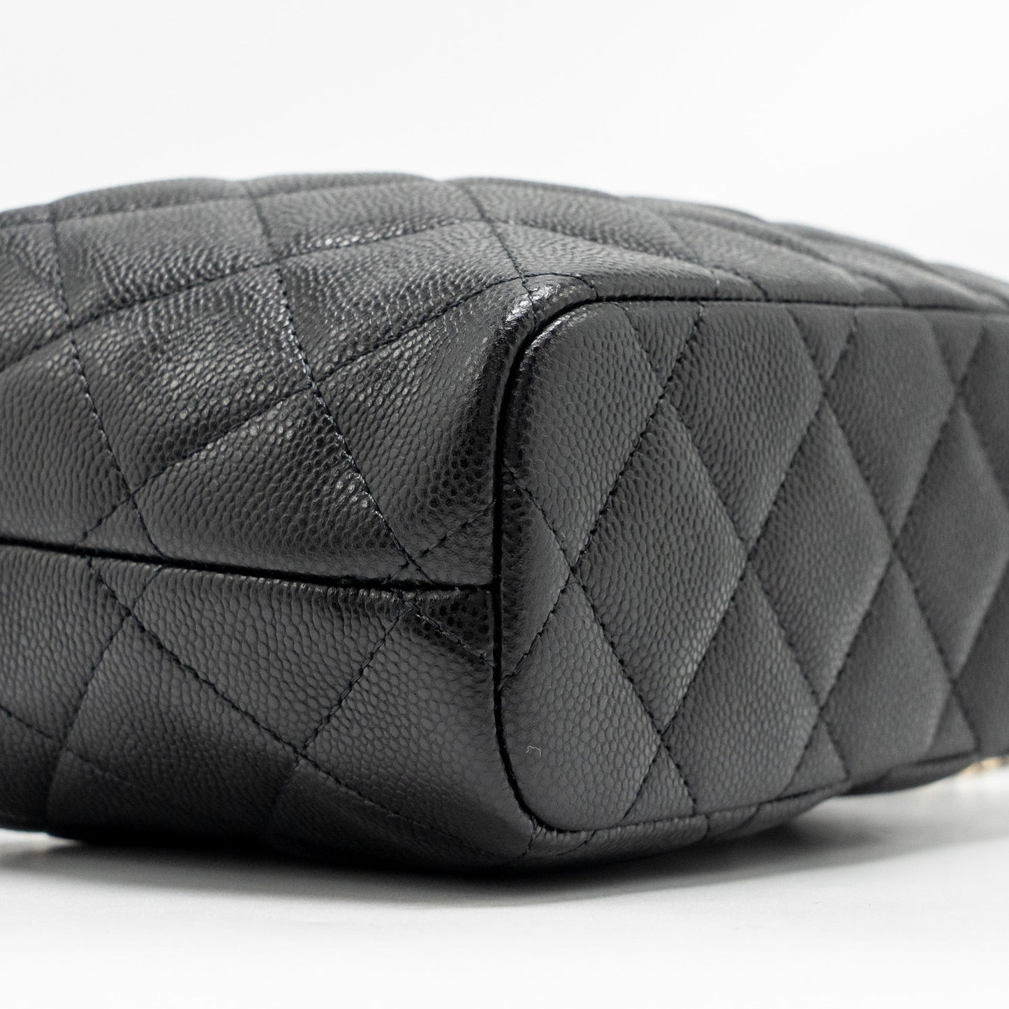 Chanel Quilted Hobo Bag with Chain Caviar Black LGHW (Microchip)