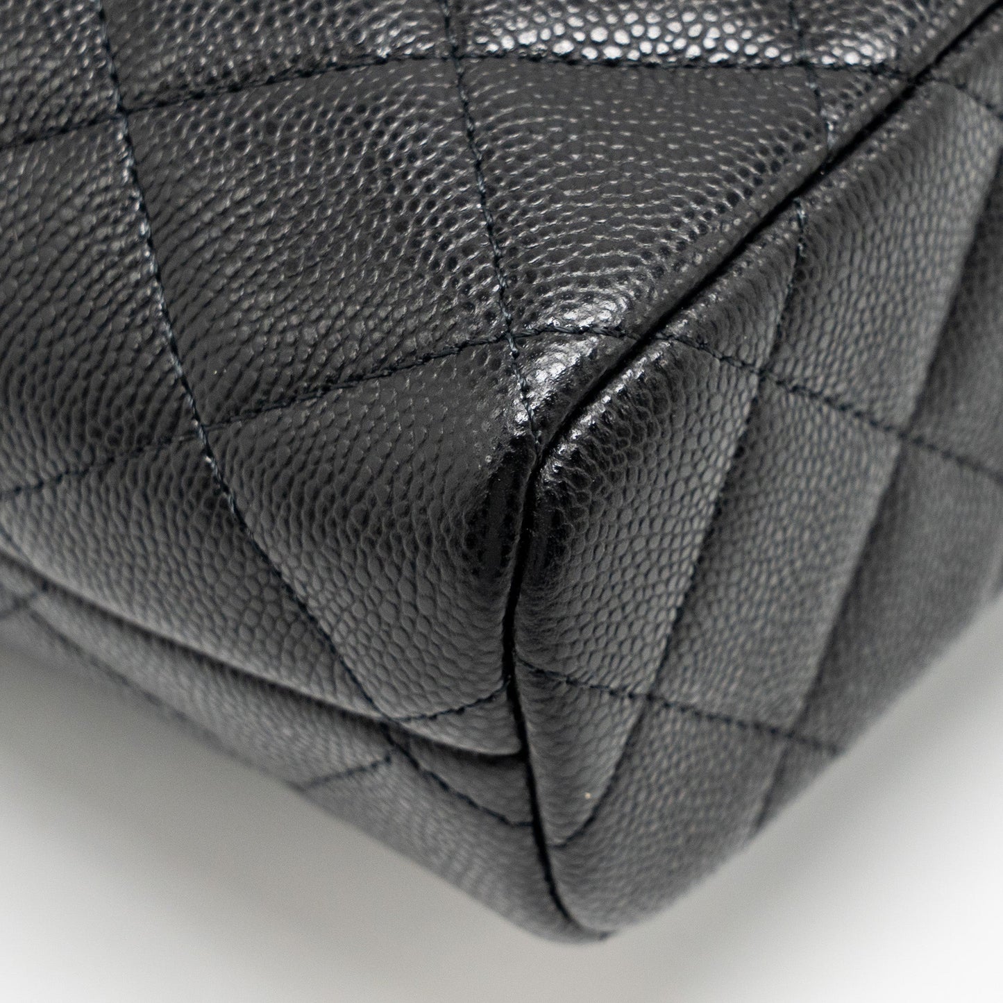Chanel Quilted Hobo Bag with Chain Caviar Black LGHW (Microchip)
