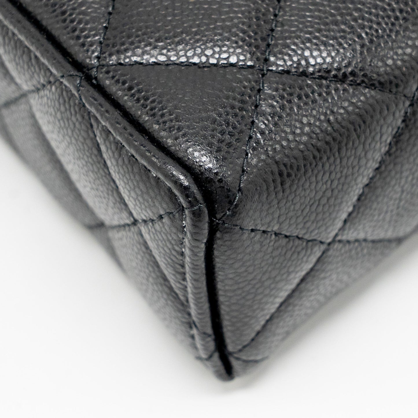 Chanel 25p CC top handle vanity with chain caviar black LGHW (microchip)