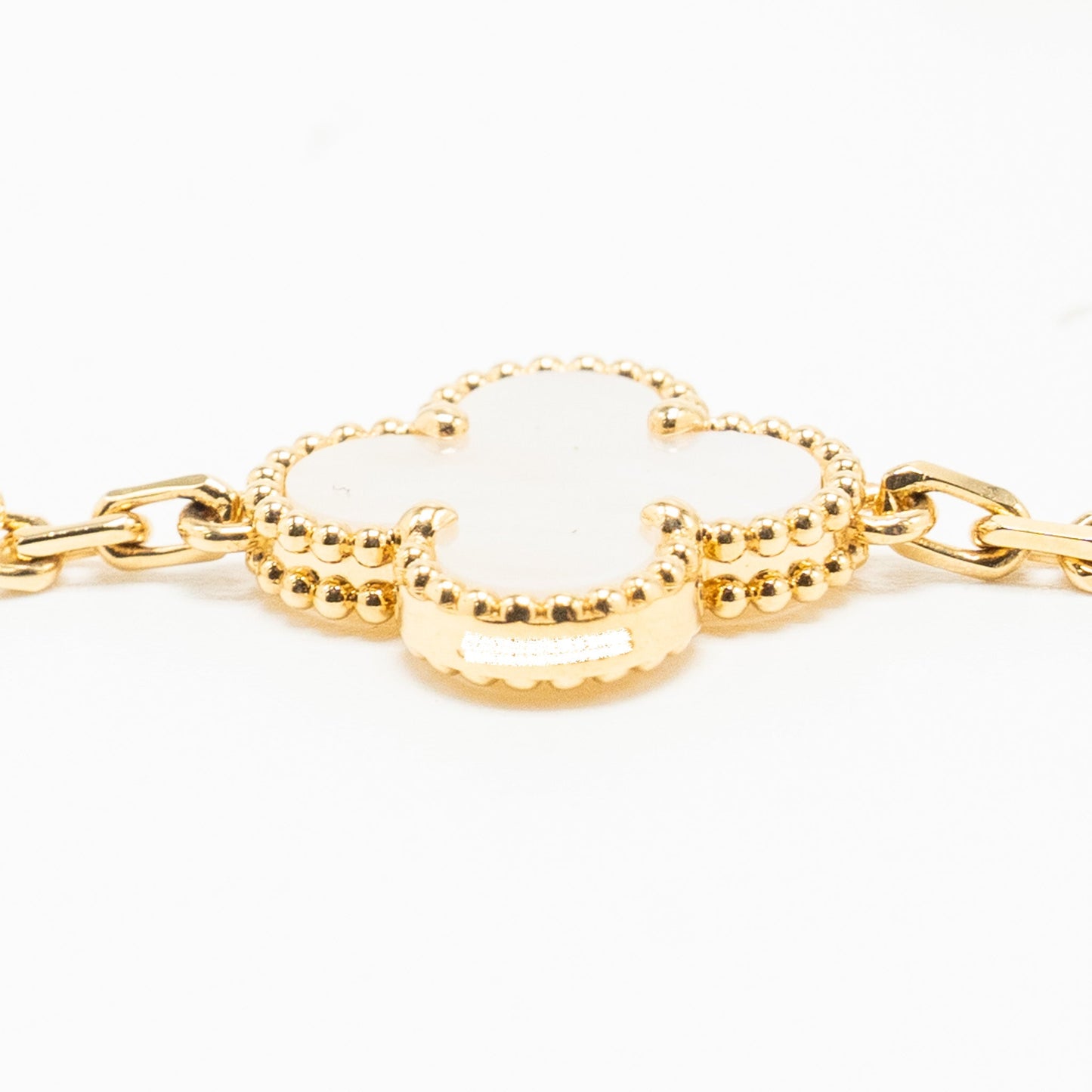 Van Cleef and Arpels vintage Alhambra 20-Motif long Necklace Yello gold, white mother of pearl