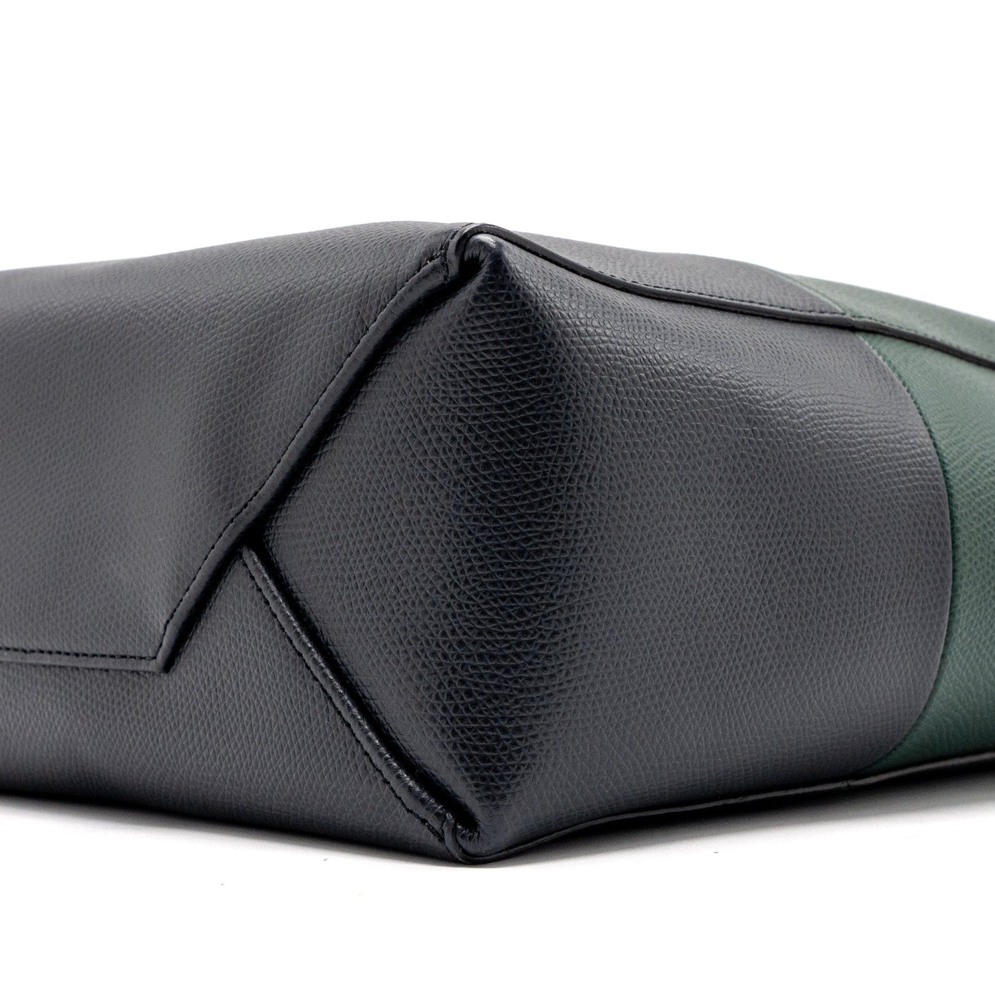 Celine vertical cabas calfskin green / navy GHW