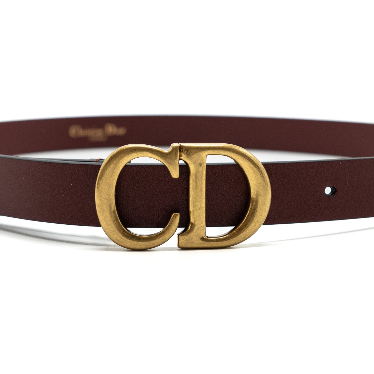 Dior Size 70 Saddle Belt 20mm Calfskin Red Bricks GHW