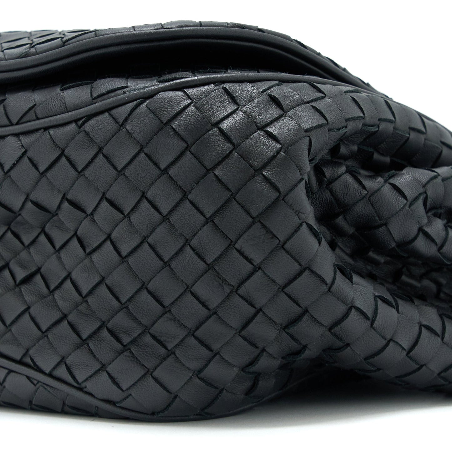 Bottega Veneta Intrecciato Flap Bag Black