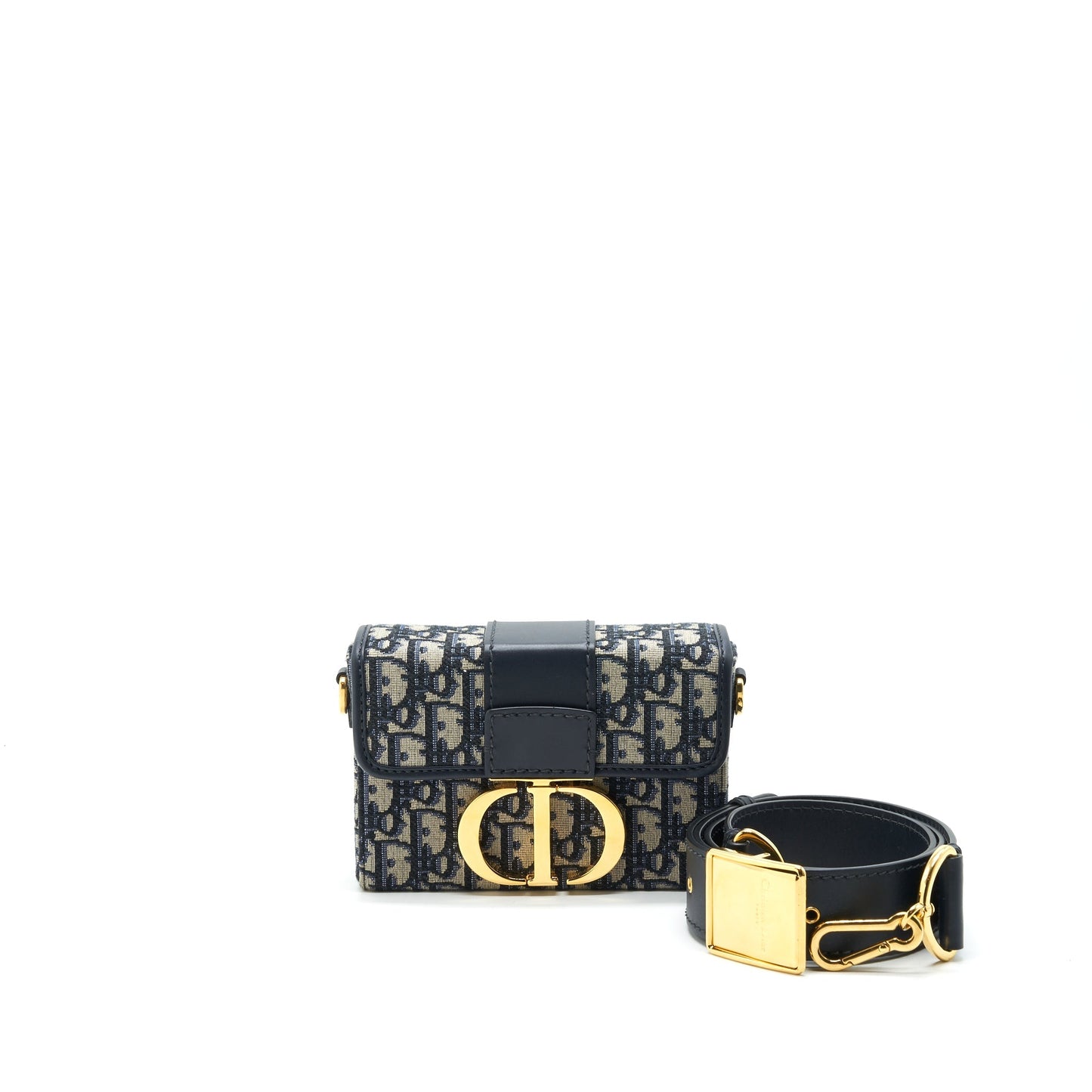 CHRISTIAN Luxury Dior 30 MONTAIGNE MINI BOX BAG OBLIQUE CANVAS