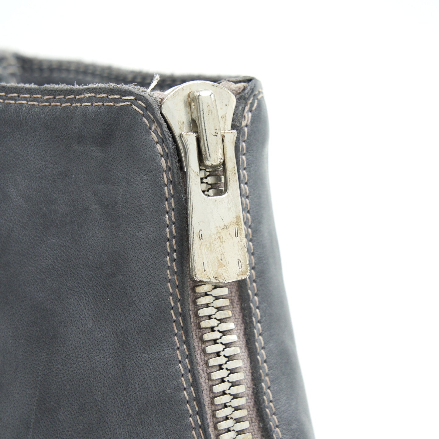 Guidi Size37 PL1 Front Zipper Ankle Boots Grey