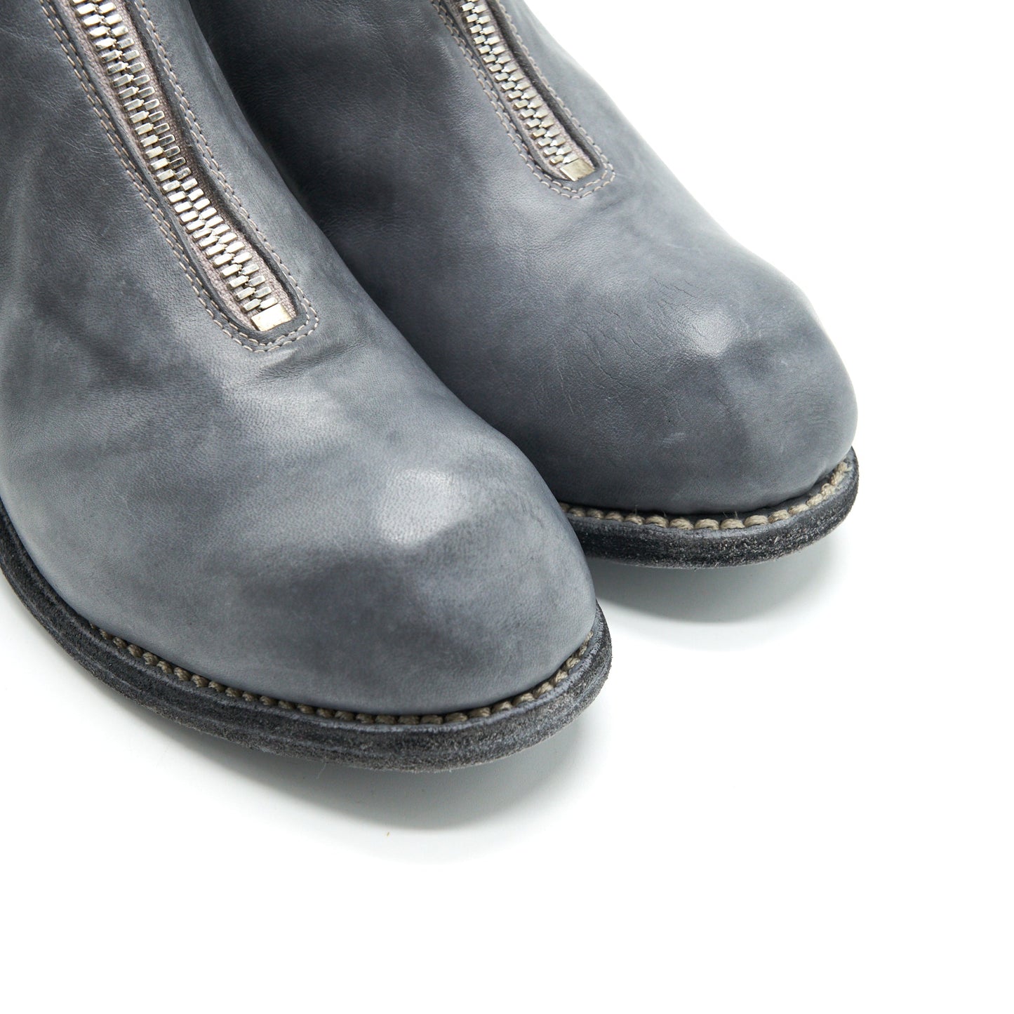 Guidi Size37 PL1 Front Zipper Ankle Boots Grey