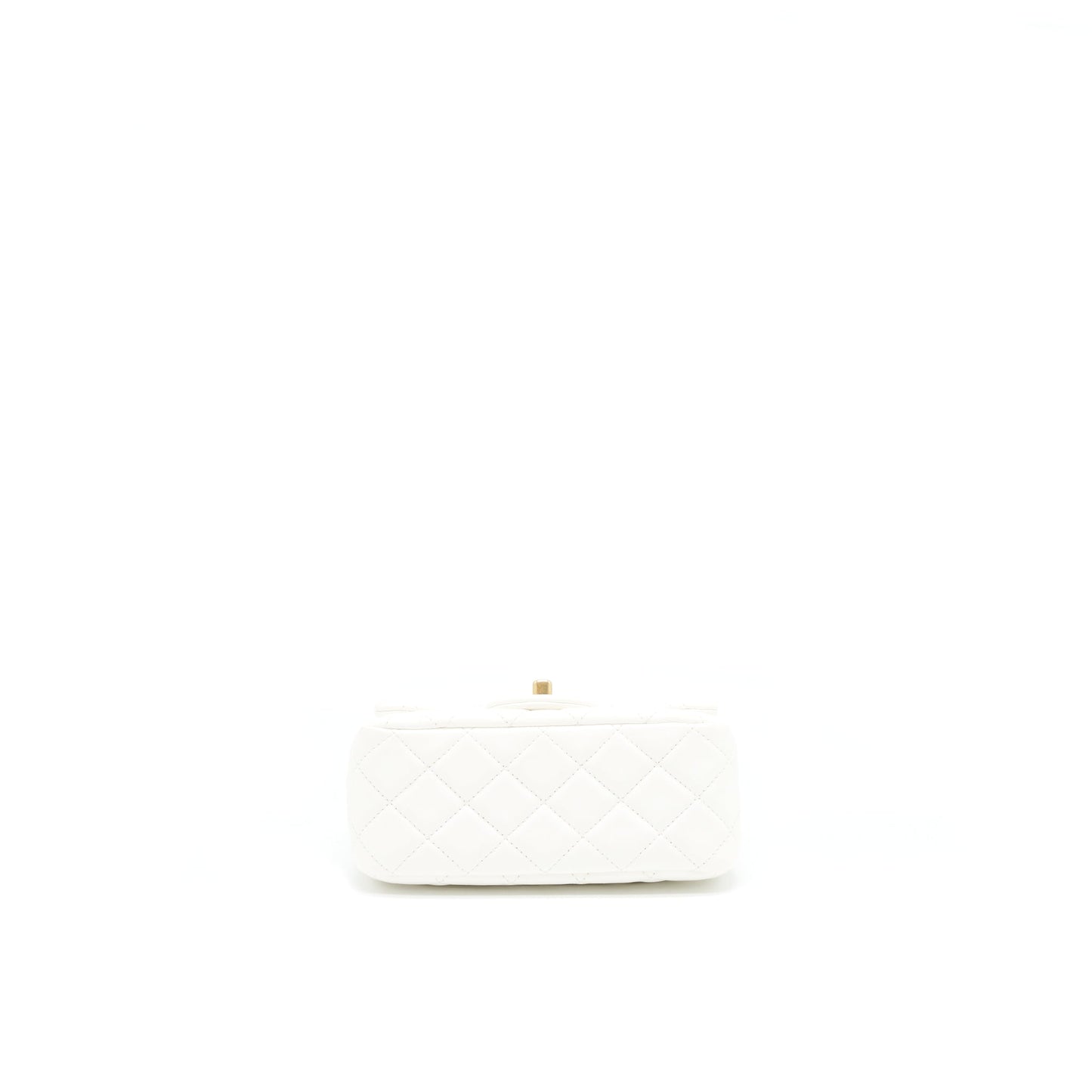 Chanel Pearl Crush Mini Square Flap Bag White GHW