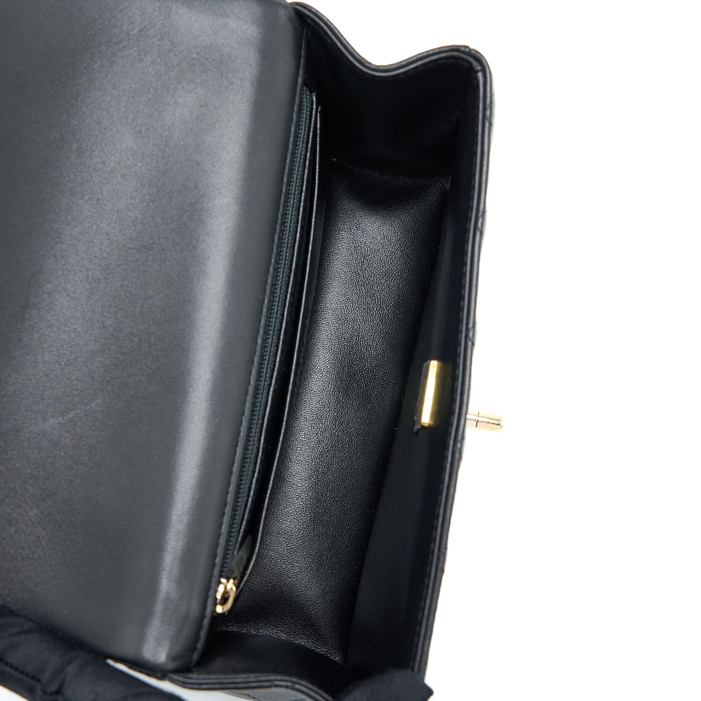Chanel Top Handle Mini Rectangular Lambskin Black LGHW (Microchip)