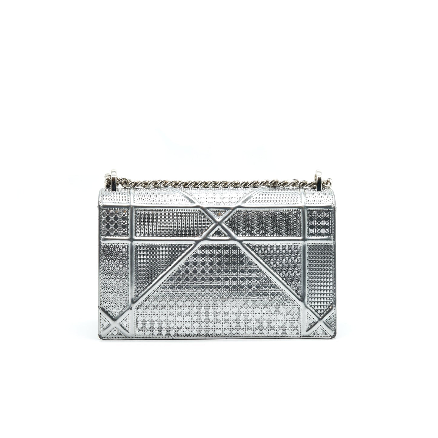 Luxury Dior Medium Luxury Diorma Metallic Silver with SHW
