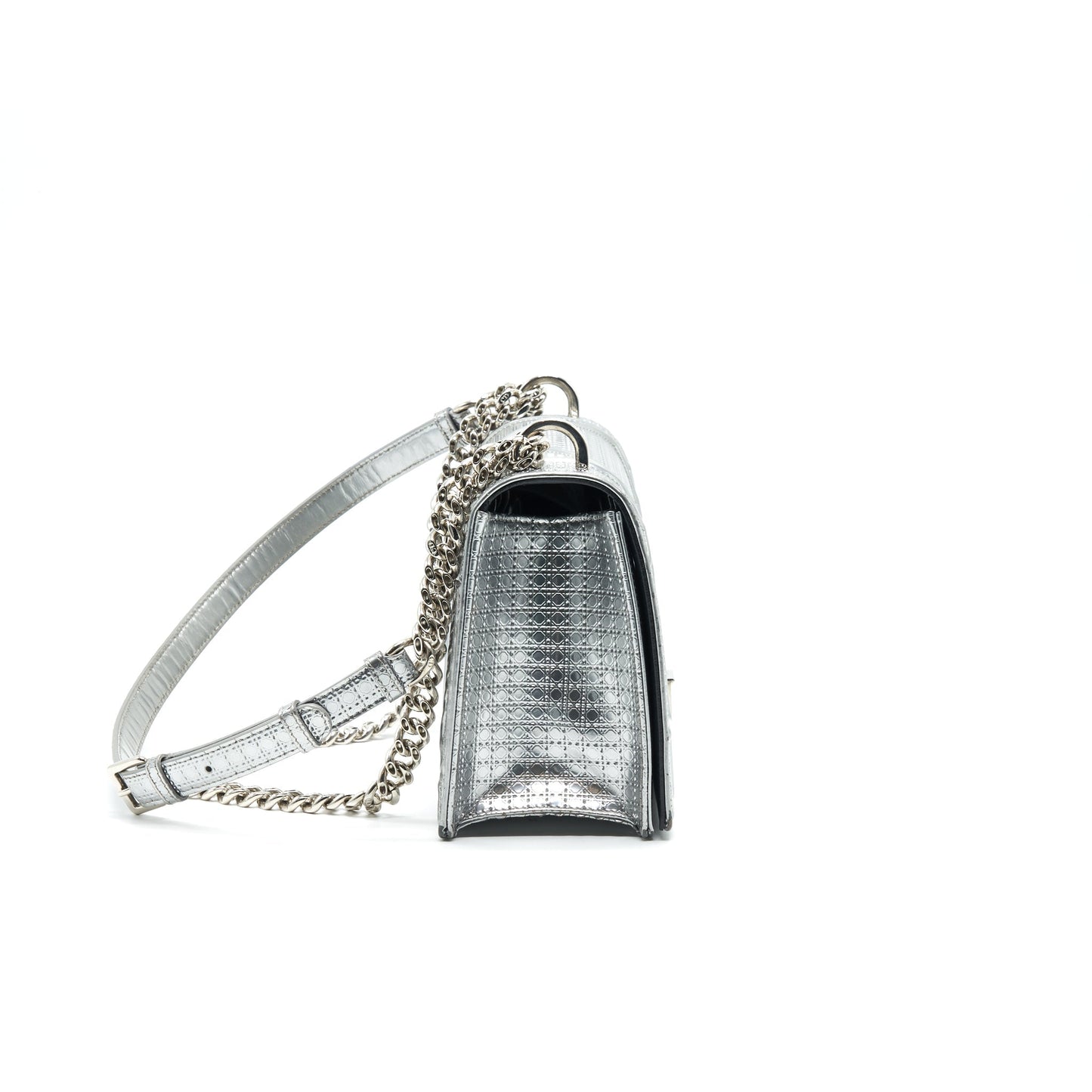 Luxury Dior Medium Luxury Diorma Metallic Silver with SHW