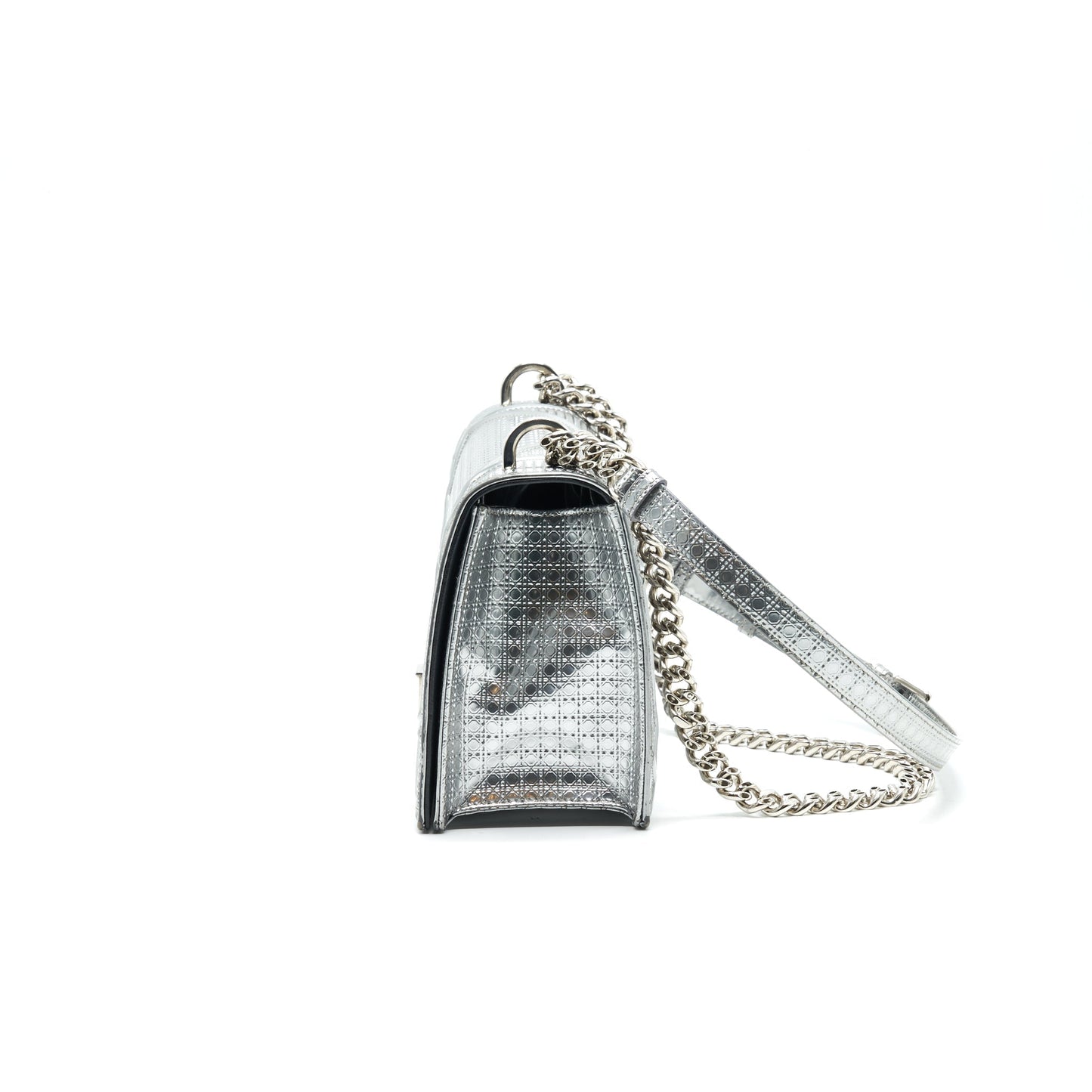 Luxury Dior Medium Luxury Diorma Metallic Silver with SHW