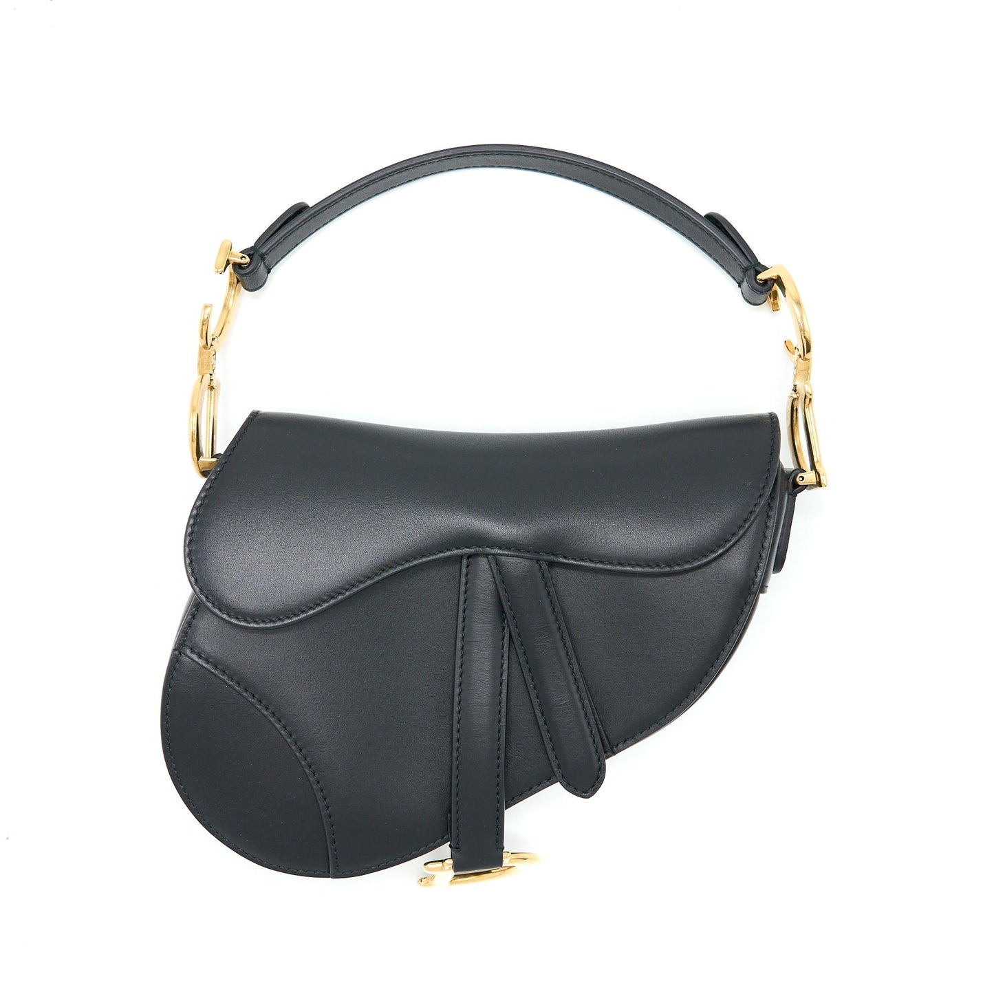 Luxury Dior Mini Saddle Bag Calfskin Black GHW