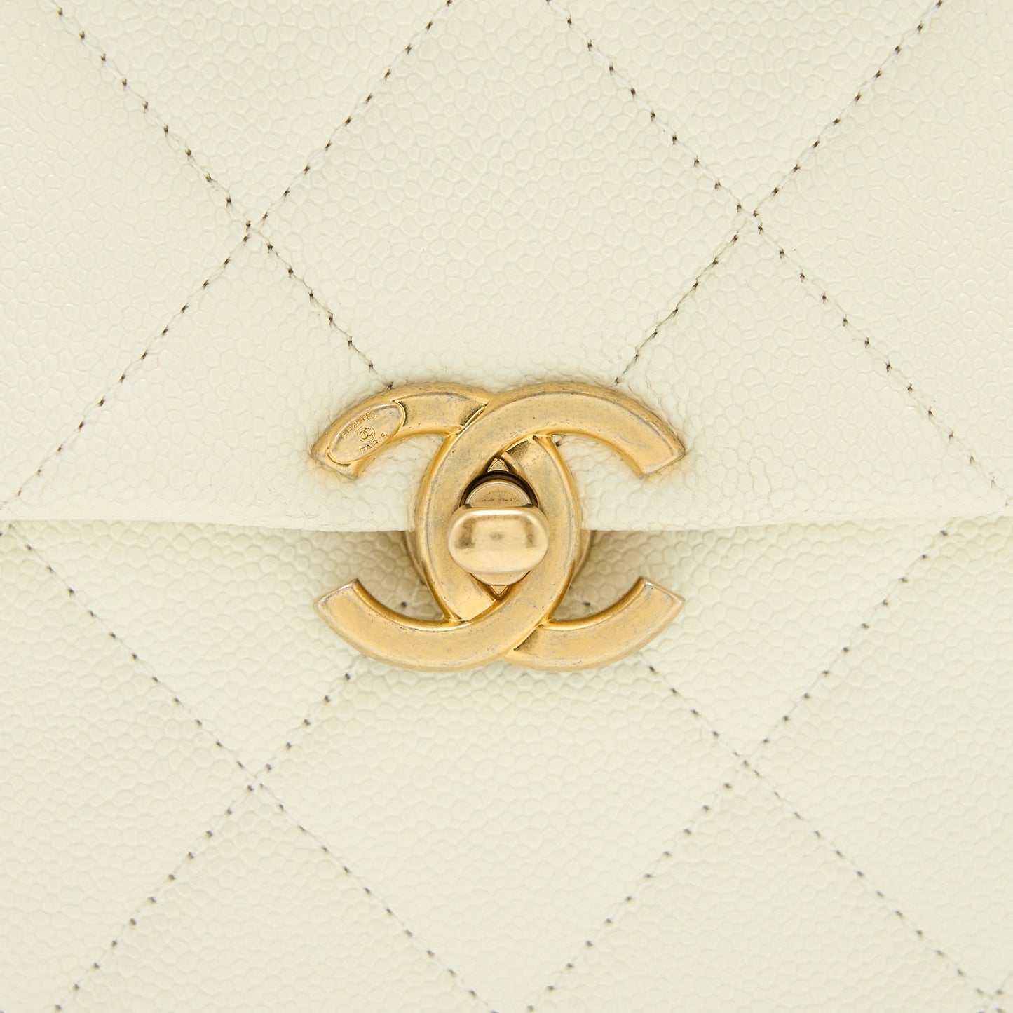 Chanel 22P Flap Backpack Caviar White Brushed GHW (Microchip)