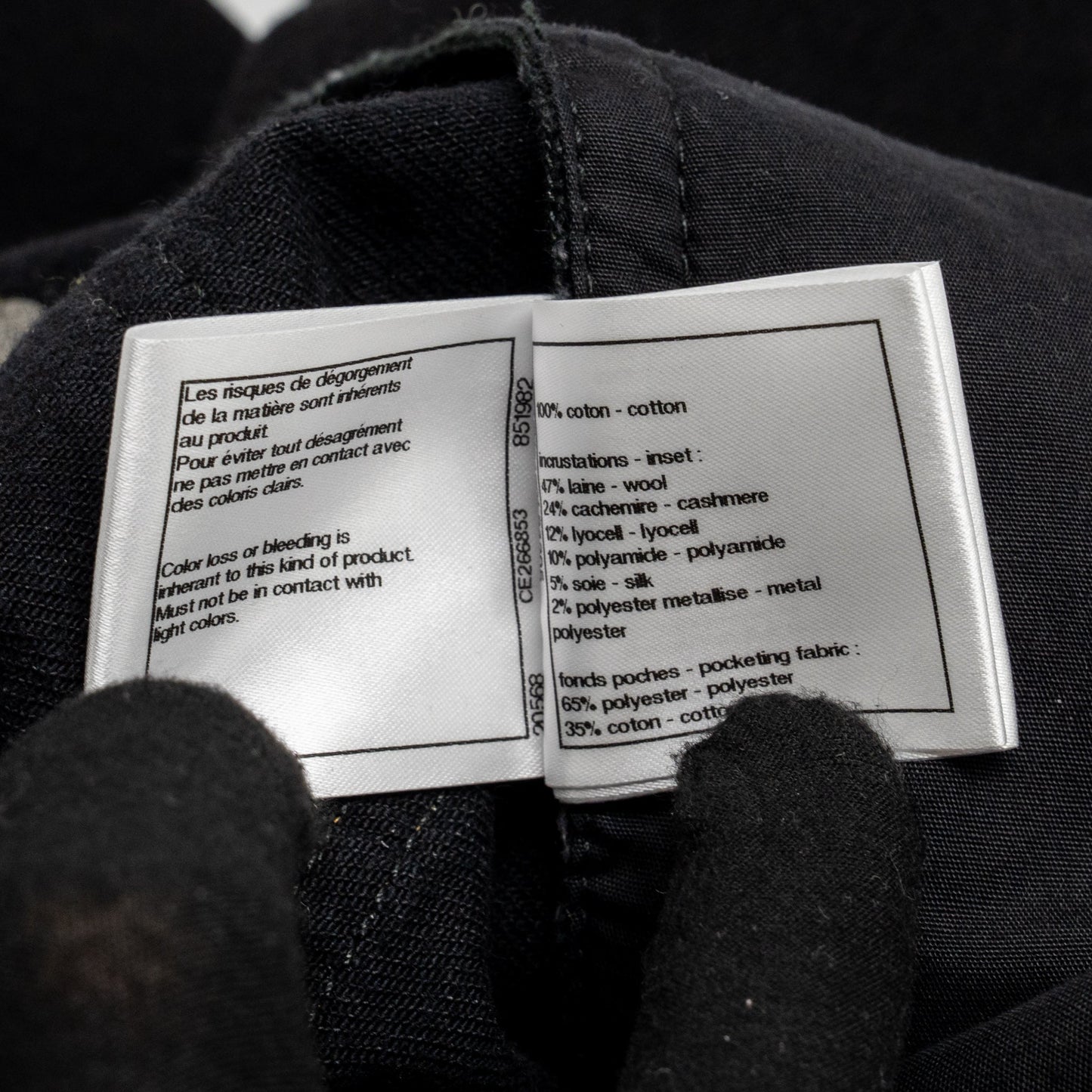 Chanel 22a size 38 Wide-Leg Denim Pants Black