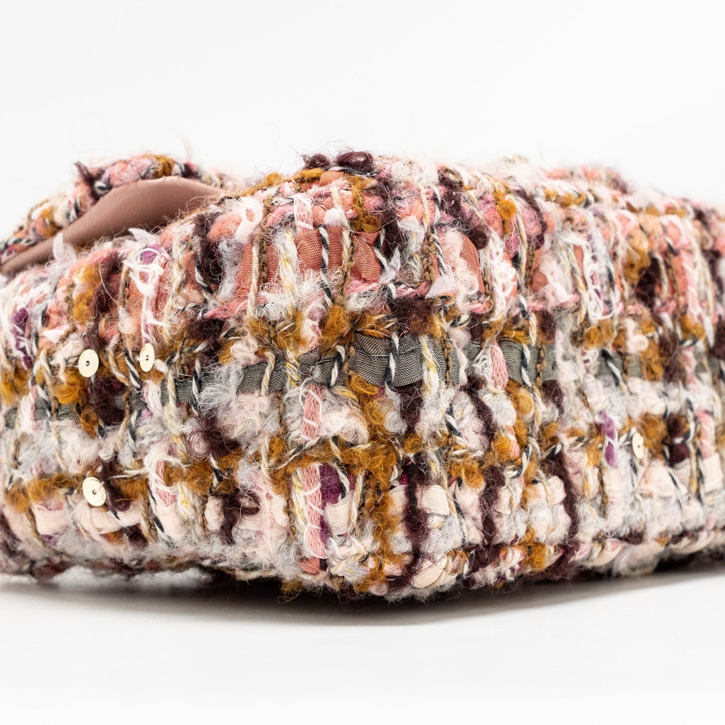 Chanel 23K Mini Rectangular Flap Bag Tweed Pink / Multicolour LGHW (Microchip)