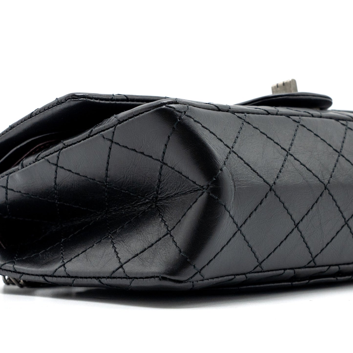 Chanel Small 2.55 Reissue Flap Bag Aged Calfskin Black Ruthenium Hardware(Microchip)