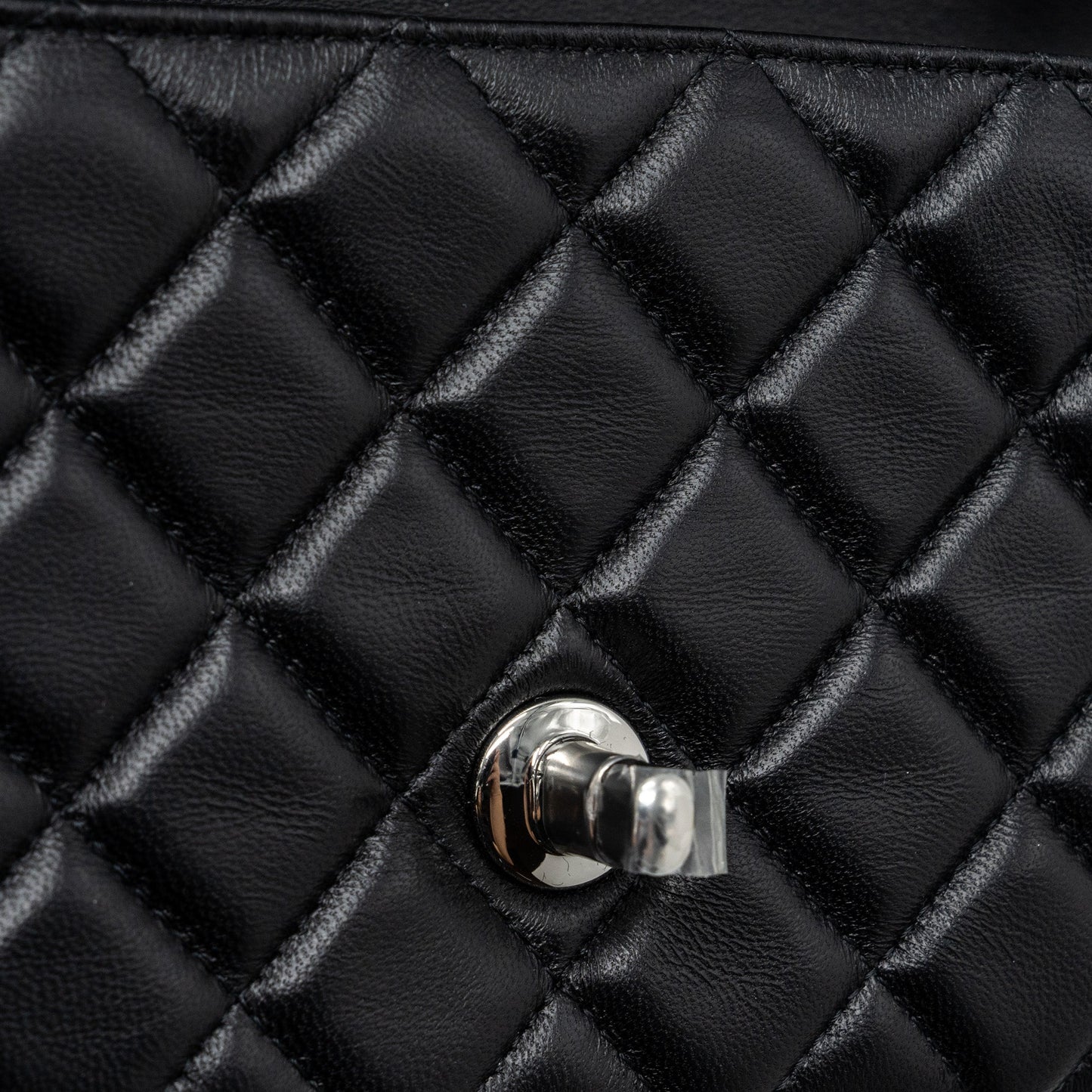Chanel mini rectangular flap bag lambskin black SHW (Microchip)