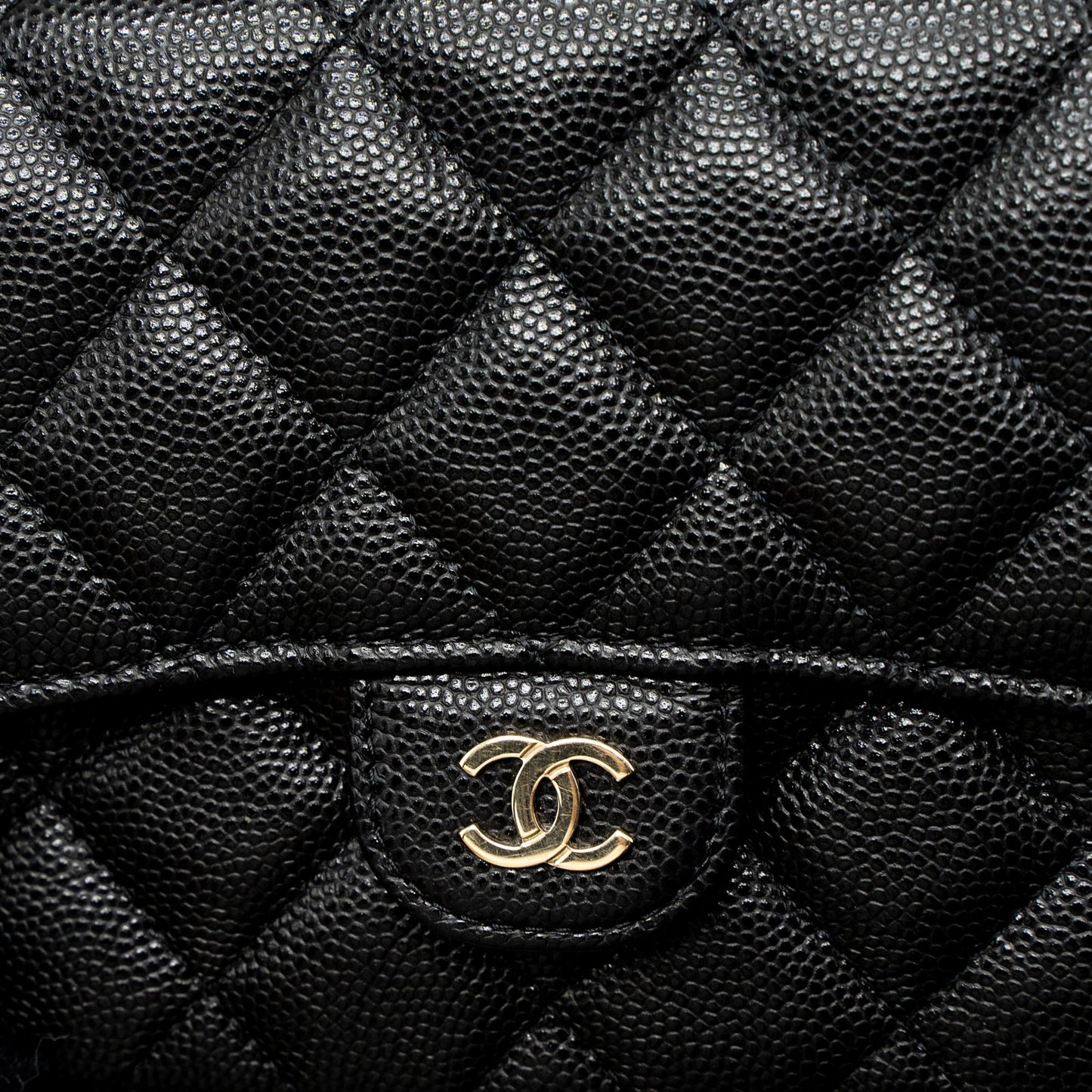 Chanel Double Pocket Wallet on Chain Caviar Black LGHW (Microchip)