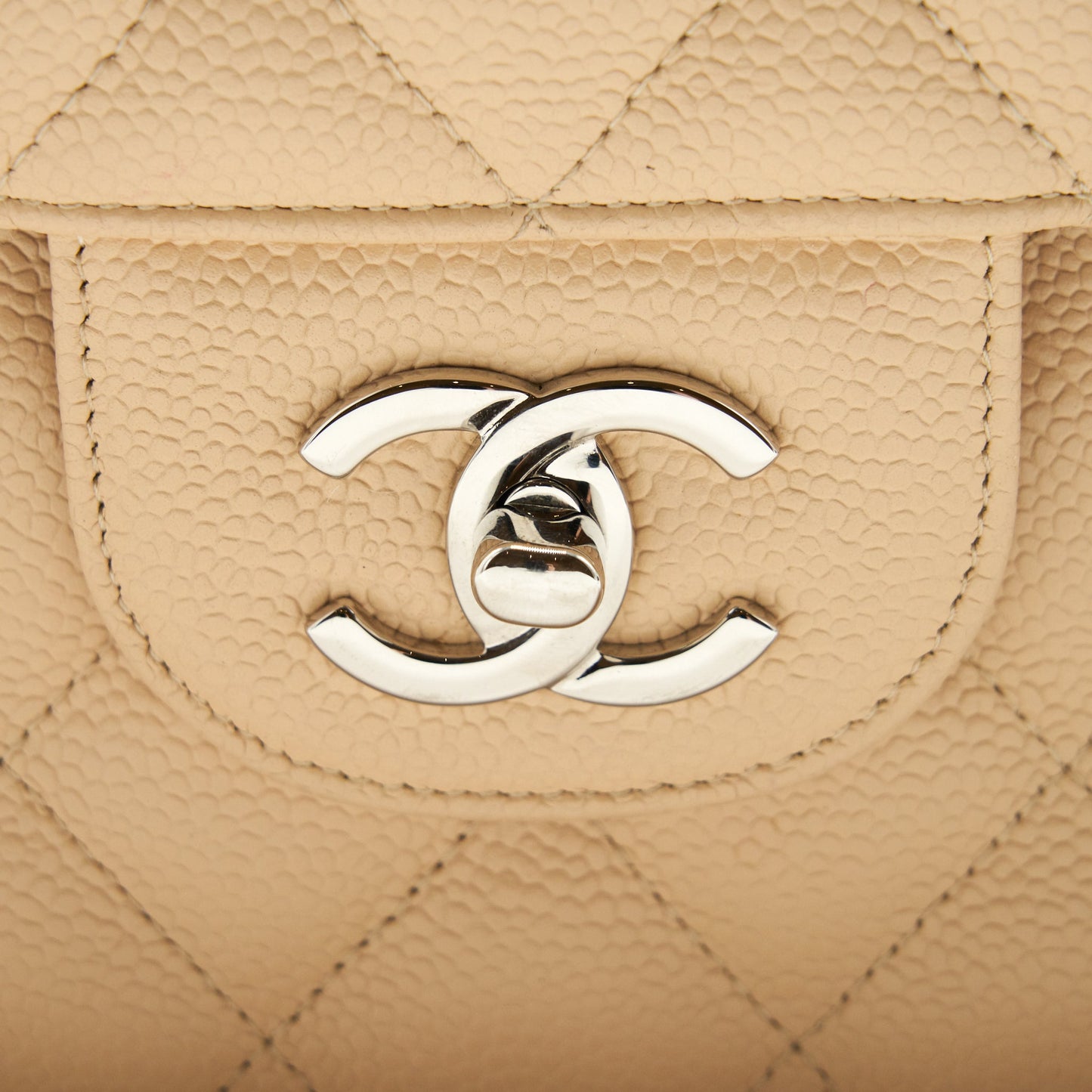 Chanel Classic Jumbo double flap Bag caviar beige SHW