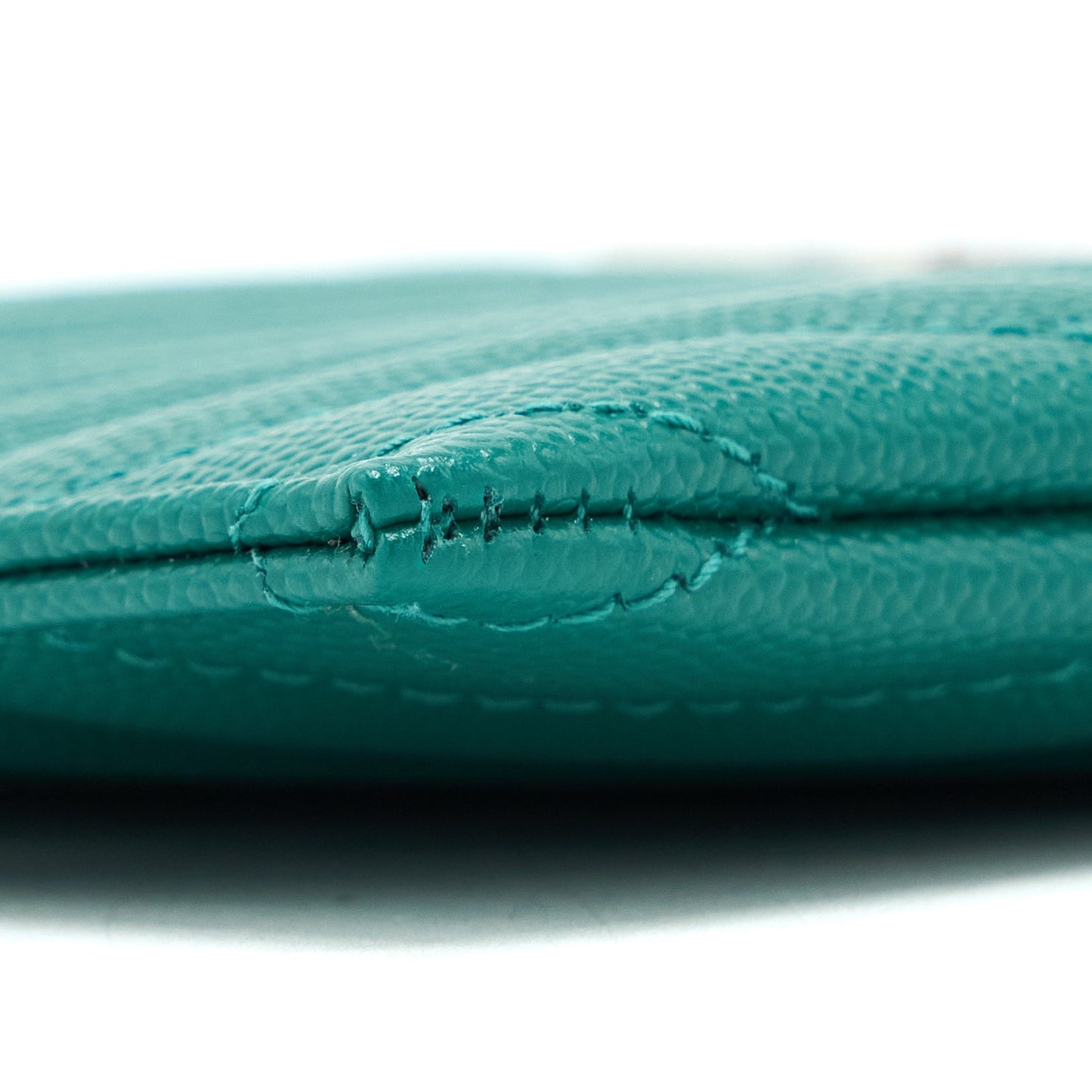 Saint Laurent Cassandra Matelasse Zipped Pouch Grained Calfskin Green SHW