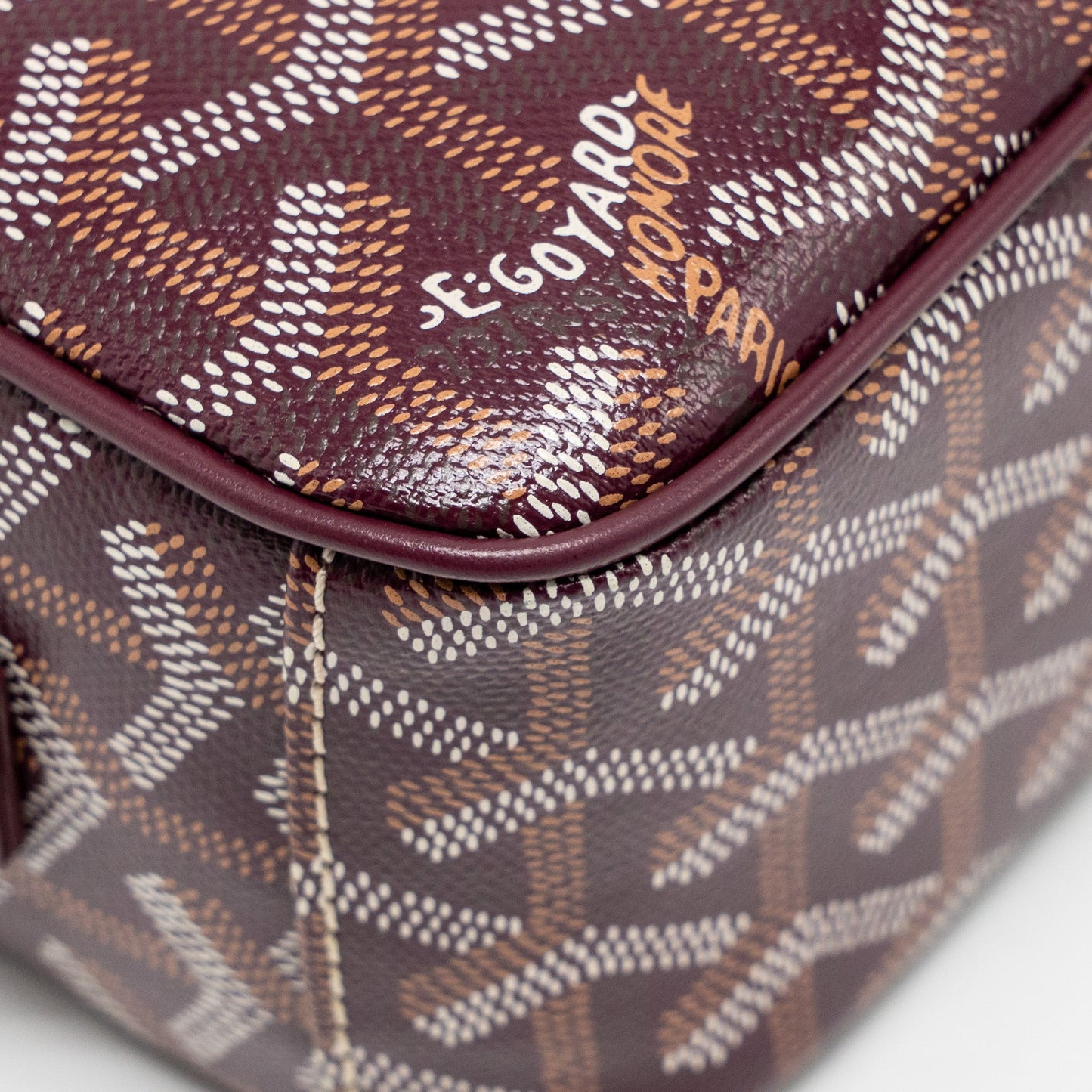 Goyard Cap-Vert PM Bag Goyardine Canvas/Cervon Calfskin Burgundy SHW