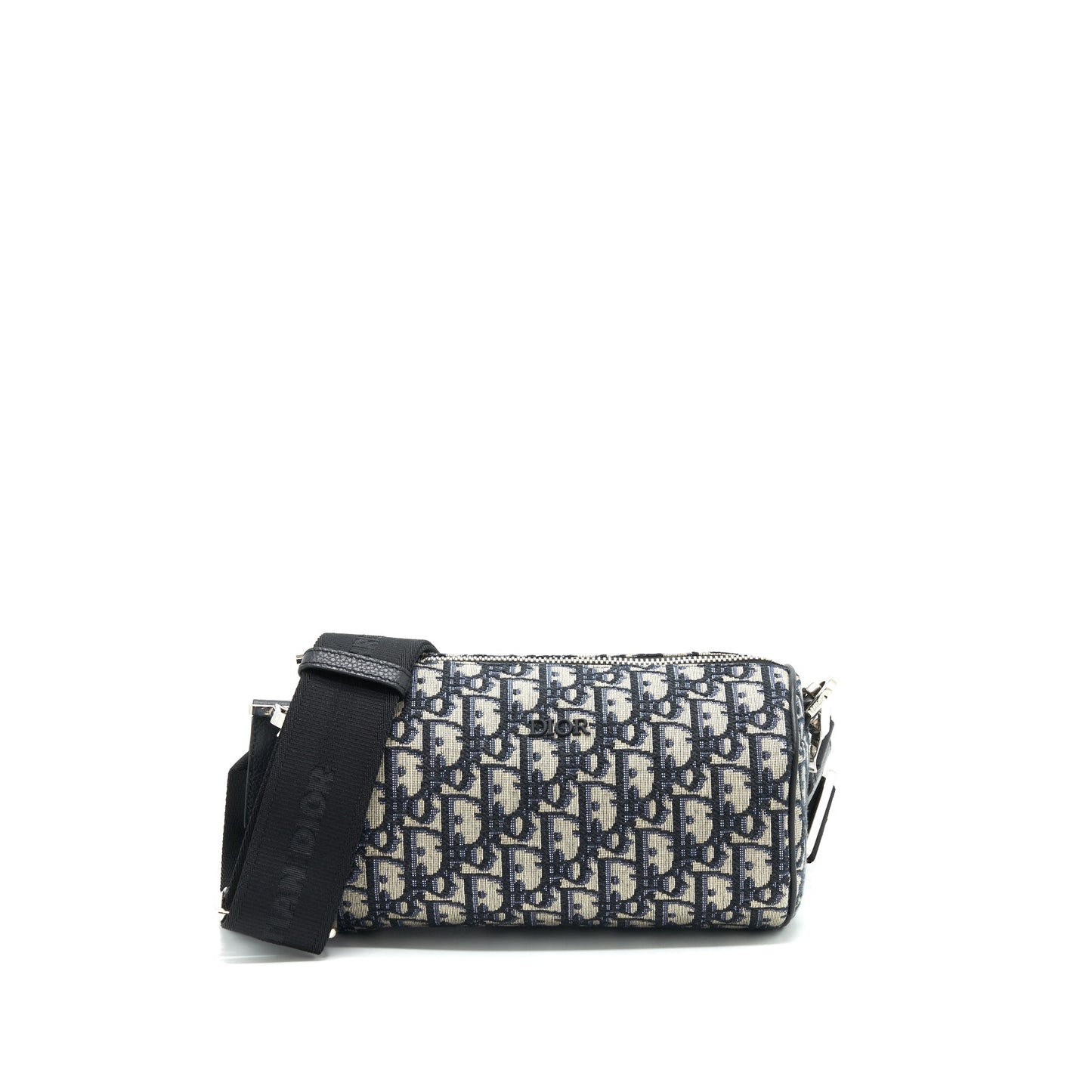 Luxury Dior Blue Oblique Messenger Roller Bag