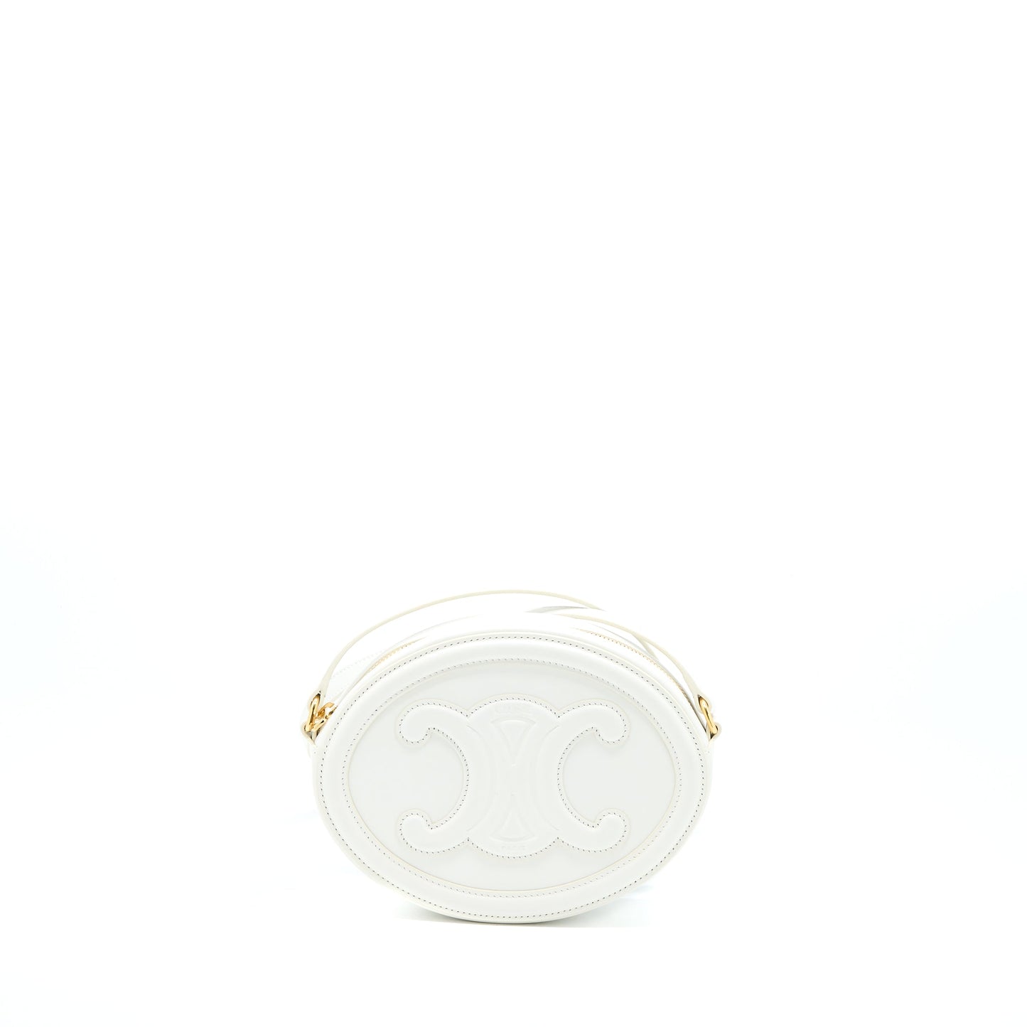 Celine Oval Bag Cuir Triumphed Calfskin White GHW
