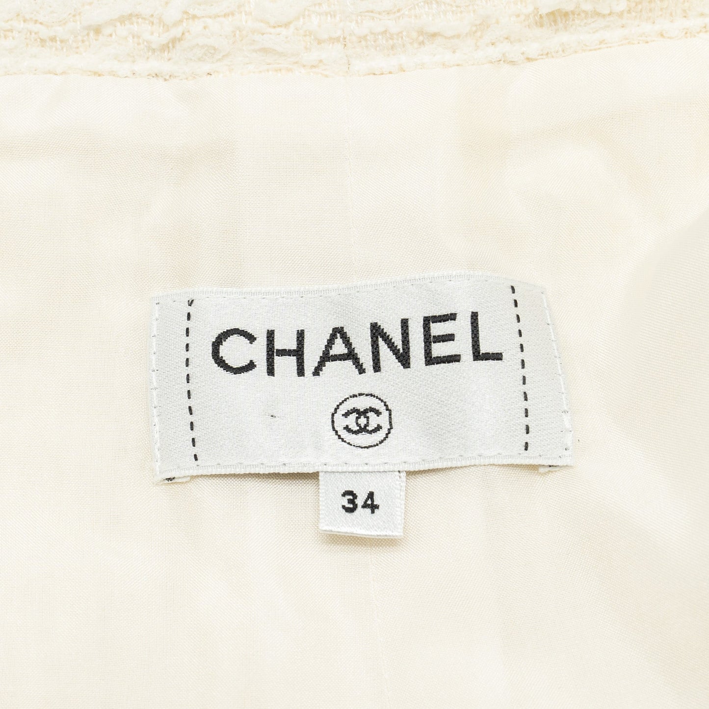 Chanel size 34 wide leg pents tweed white