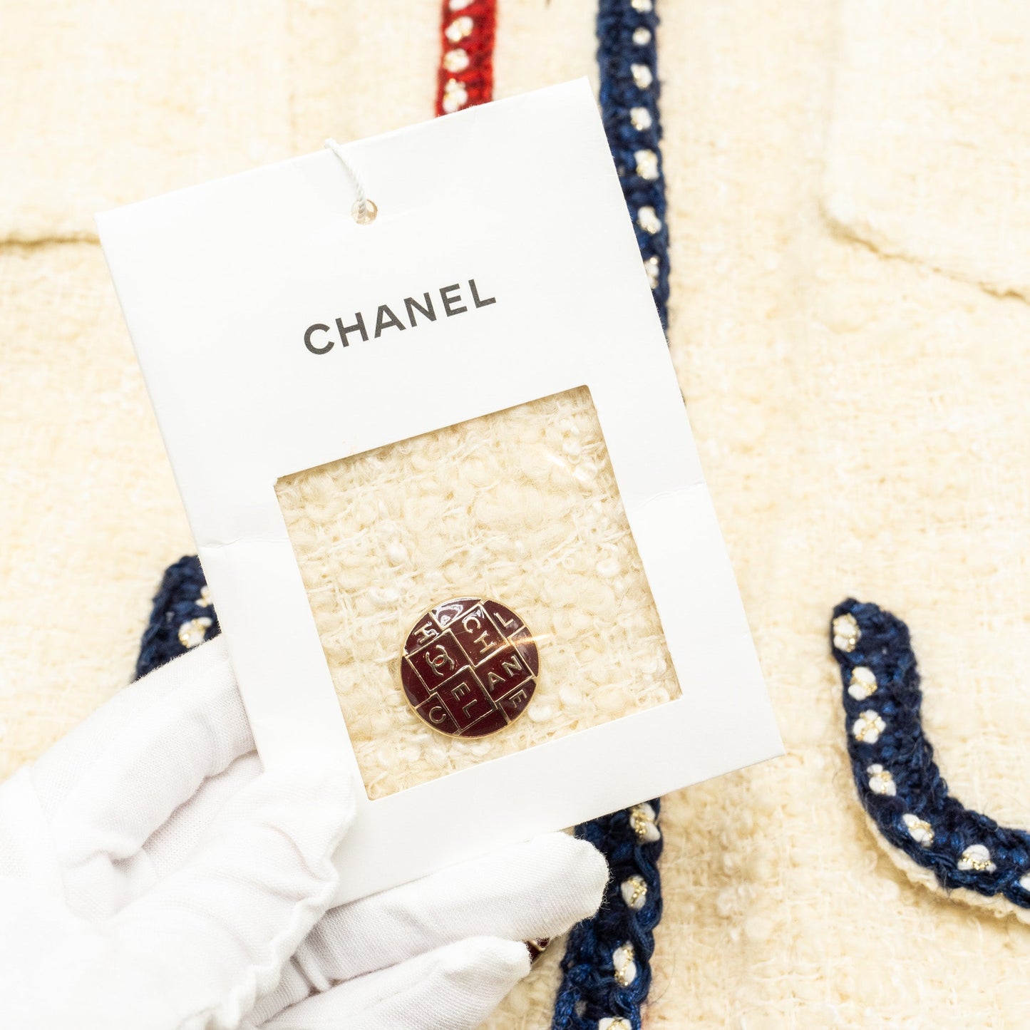 Chanel Size 36 18B Wool/Tweed Jacket Ecru/white