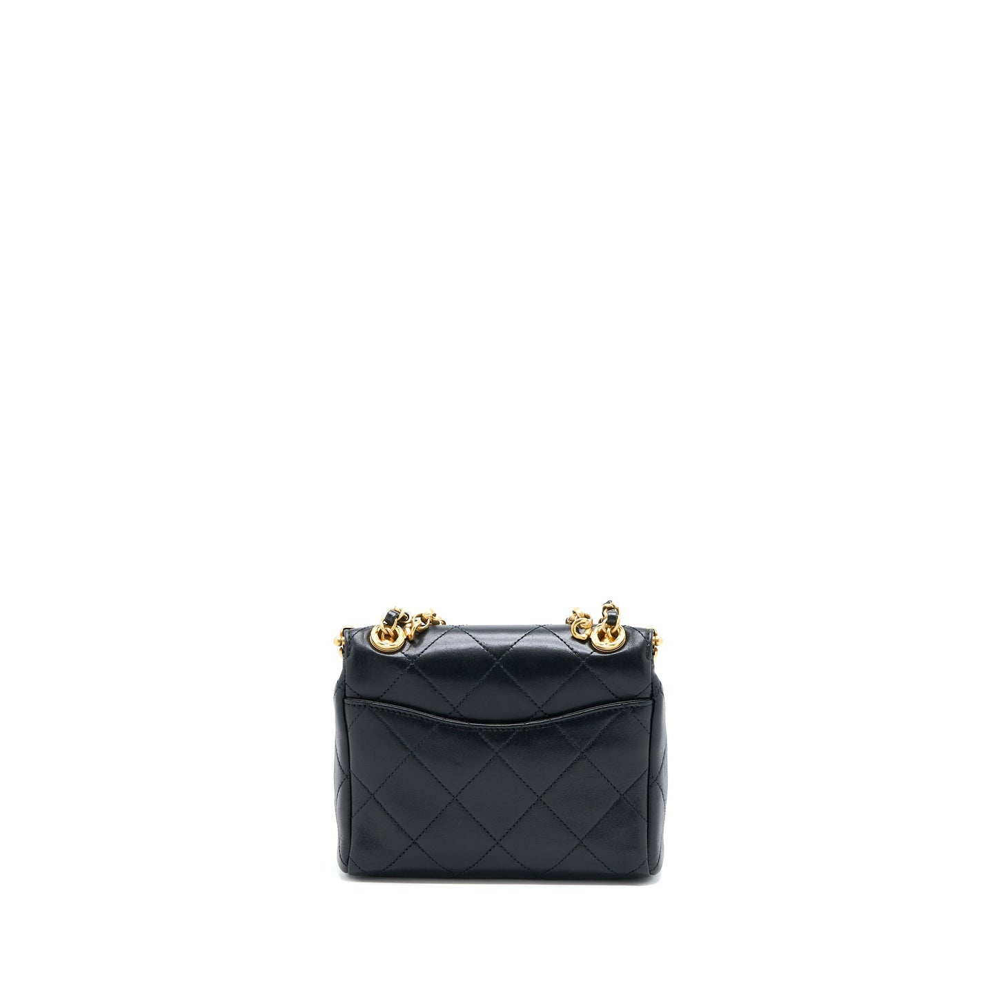Chanel Kiss Lock Clasp Bag Lambskin Black Brushed GHW