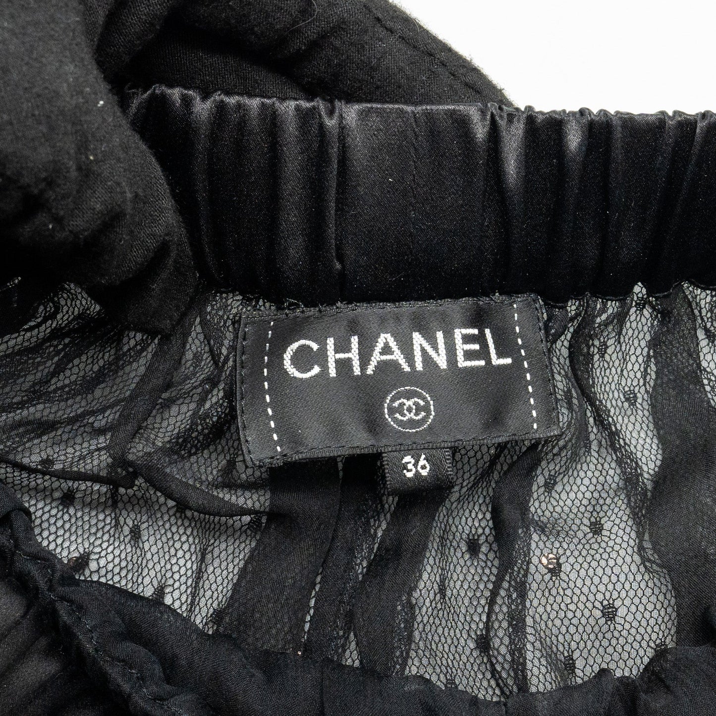 Chanel size 36 19C transparent pants polyamide/ silk black
