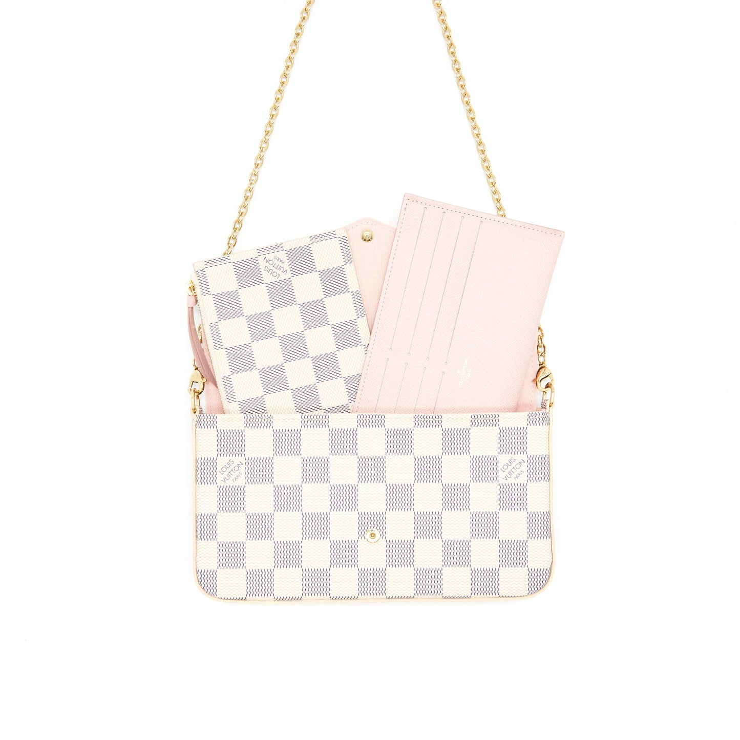 Louis Vuitton Felicie Pochette Damier Azur Canvas