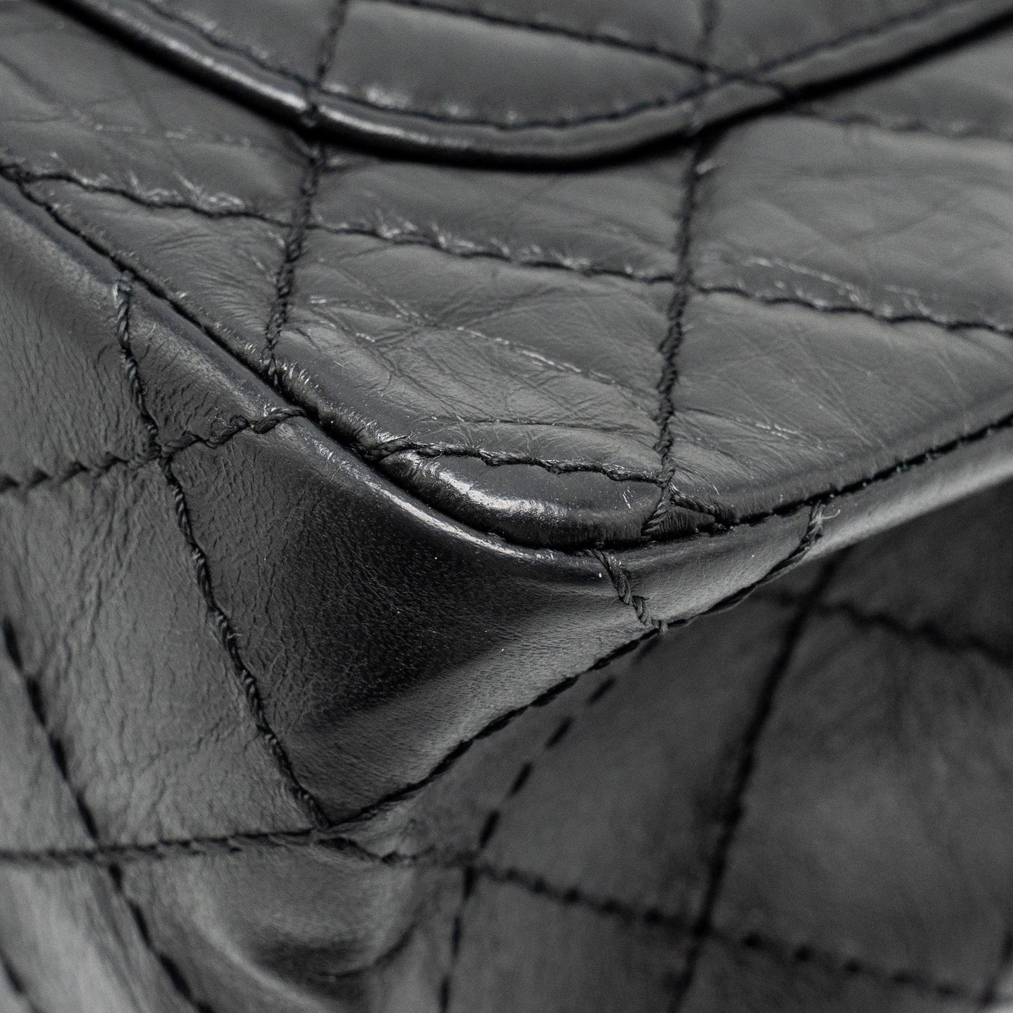 Chanel mini 2.55 reissue flap bag aged calfskin black GHW