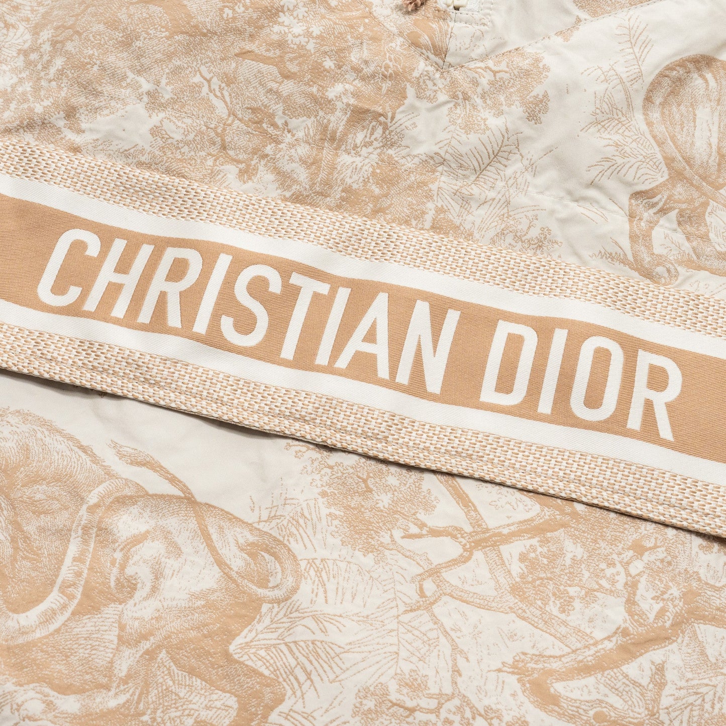 Luxury Dior Size XS Toile De Jouy Anoroak Jacket Beige